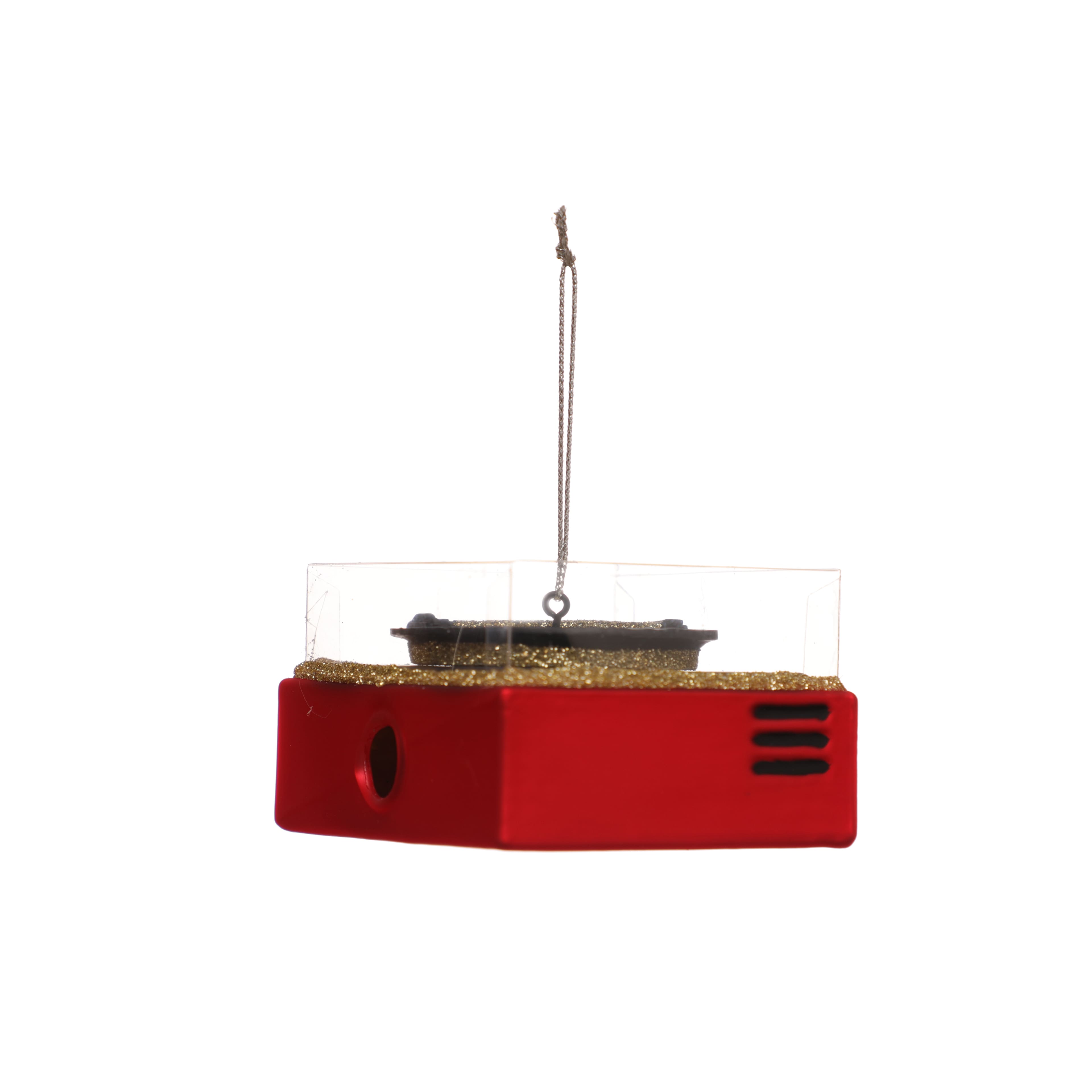 3.25&#x22; Red &#x26; Gold Record Player Glass Ornament by Ashland&#xAE;