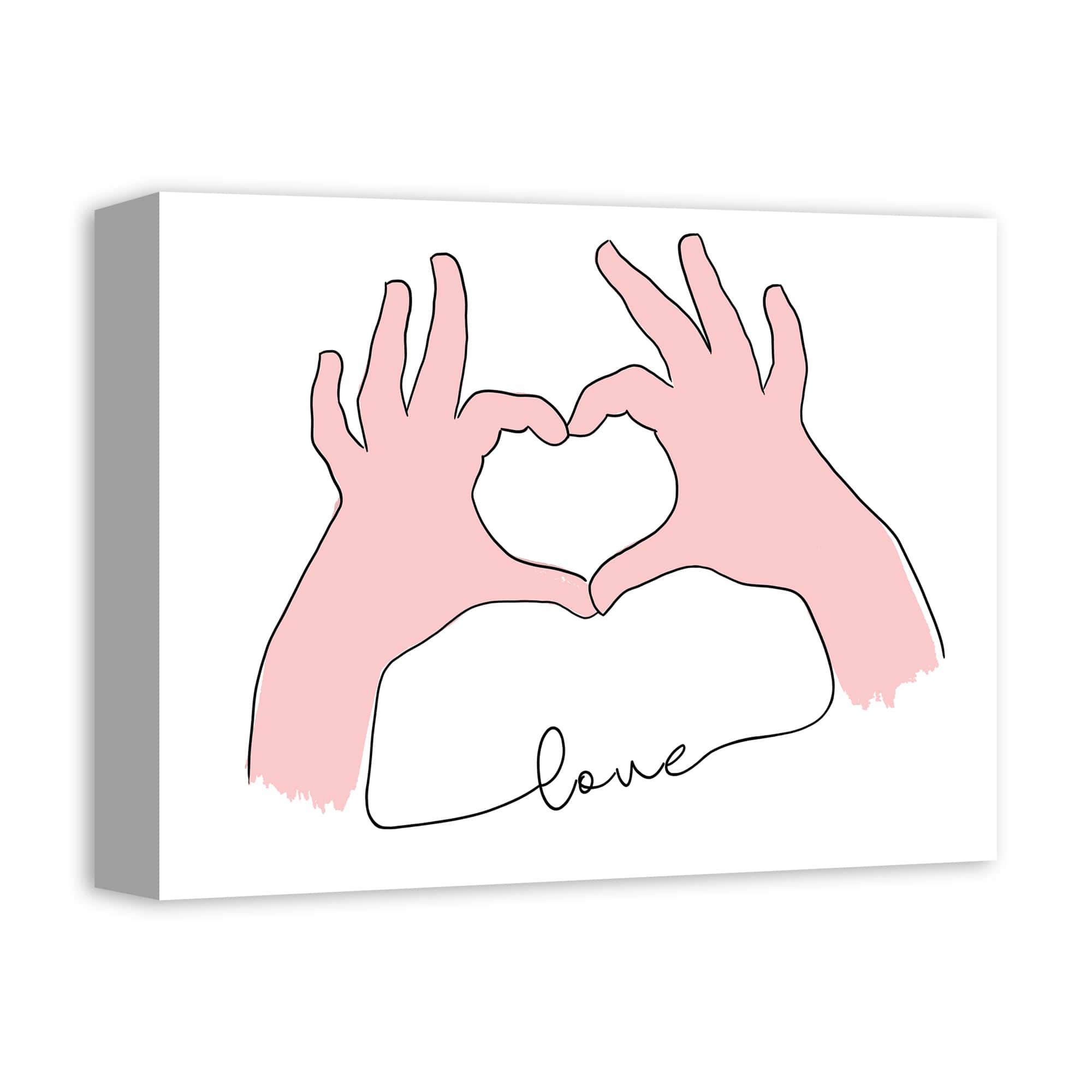 Love Heart Hands Canvas Wall Art
