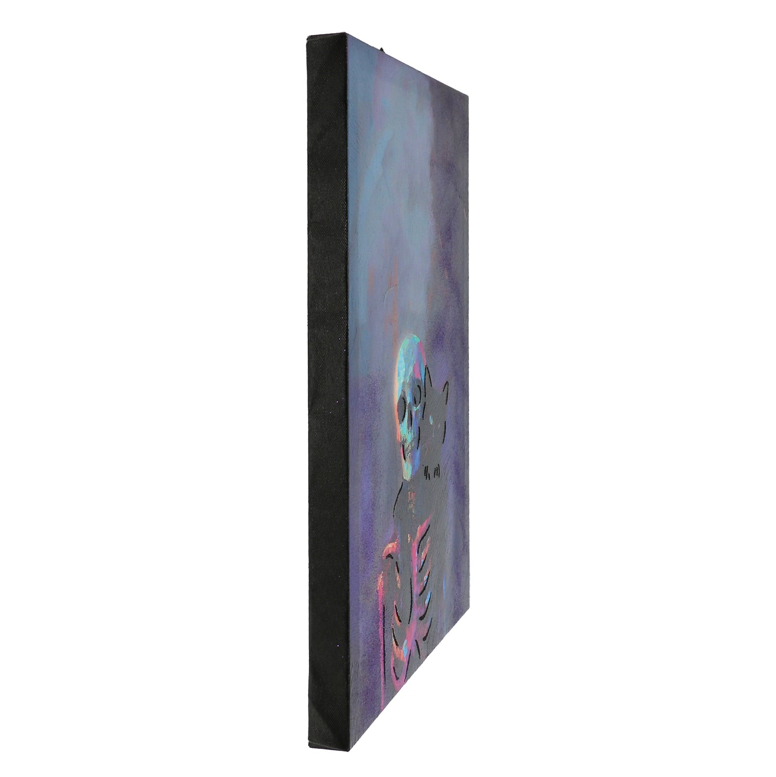 12&#x22; x 17&#x22; Skeleton with Black Cat Canvas Wall Art by Ashland&#xAE;