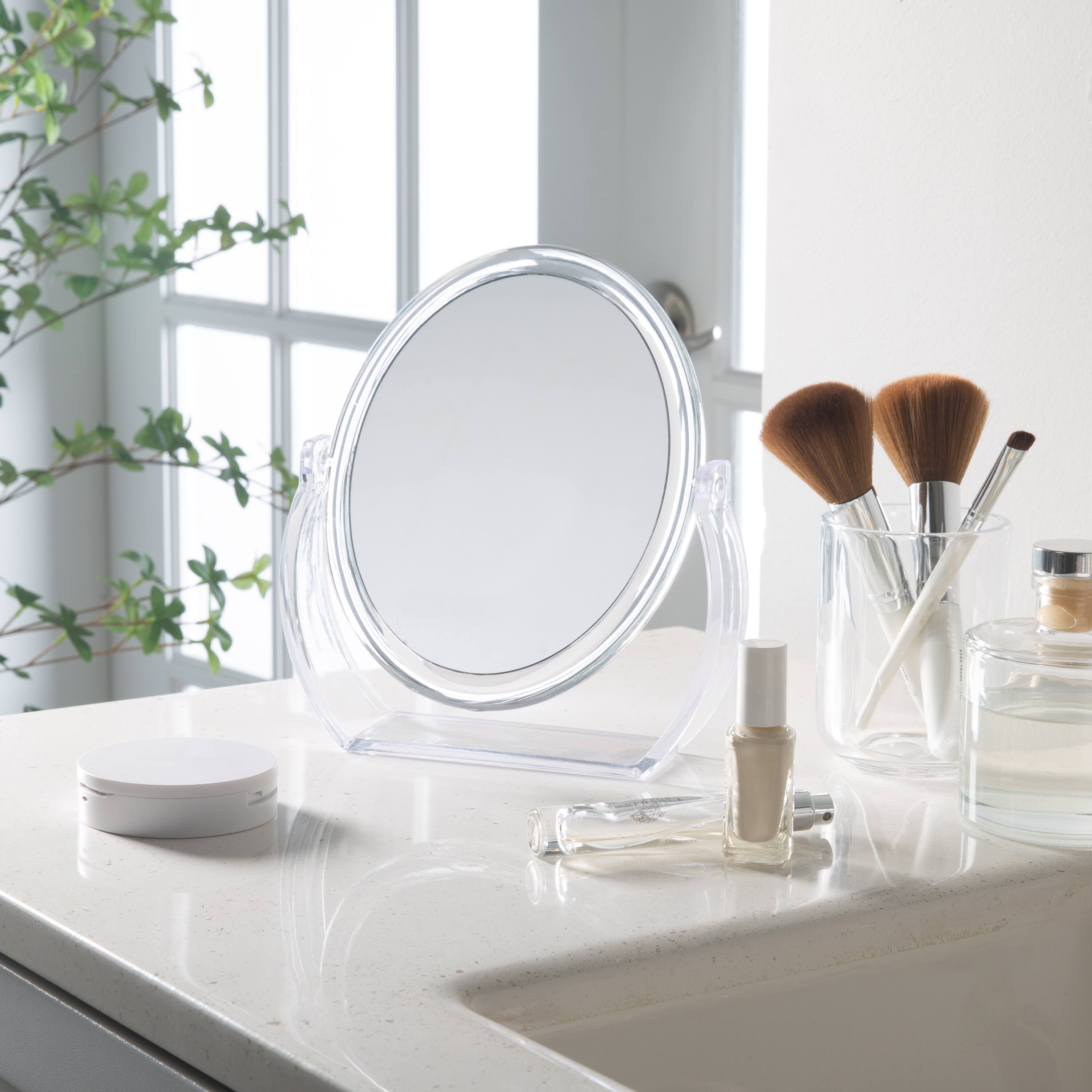 Home Details Swivel 10X Magnification Rubberized Vanity Mirror