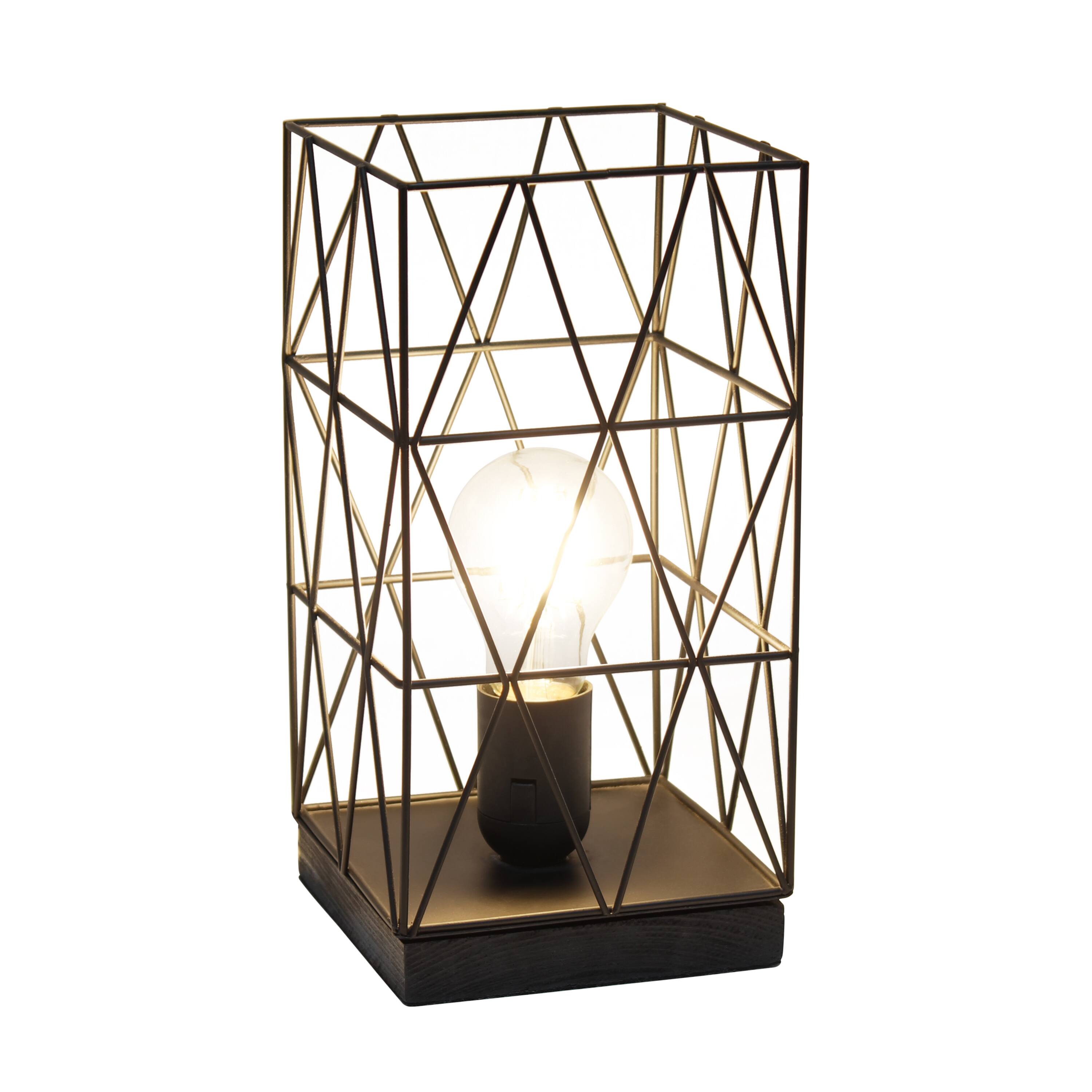 Simple Designs 10" Geometric Square Metal Table Lamp