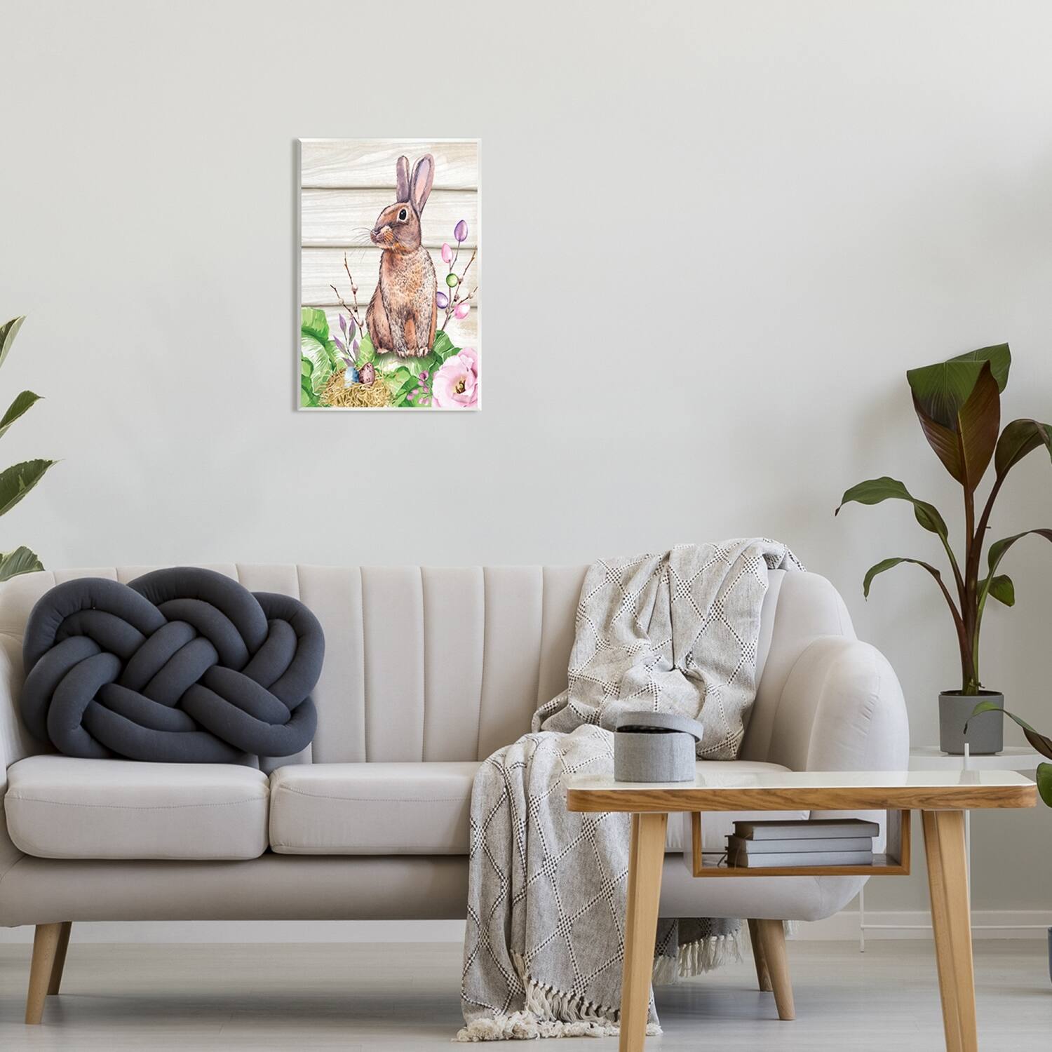 Stupell Industries Spring Flower Garden Country Rabbit Wall Plaque Art