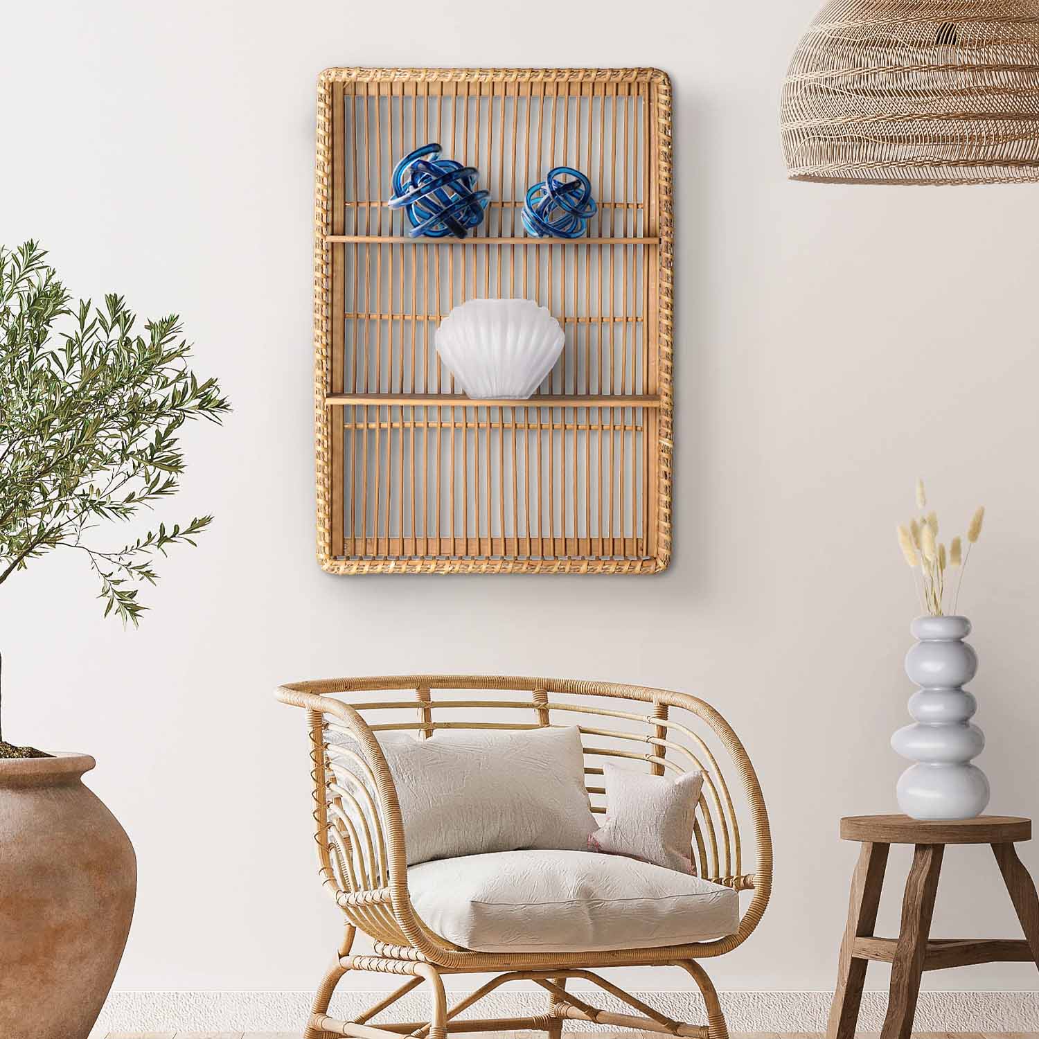 American Art Decor Bay Breeze Bamboo Shelf - 19.7&#x22; x 27.6&#x22;