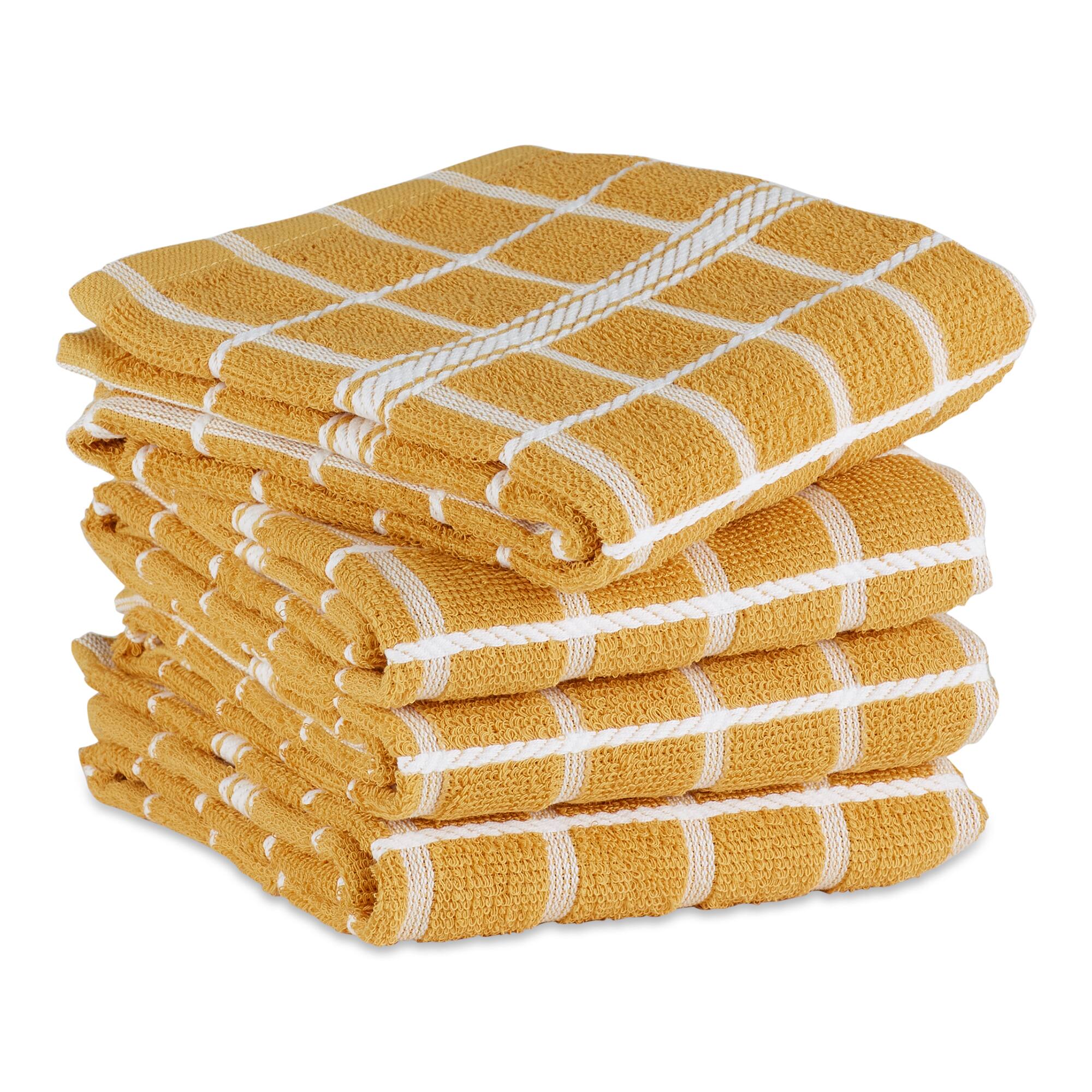 DII&#xAE; Solid Windowpane Terry Dishtowels, 4ct.