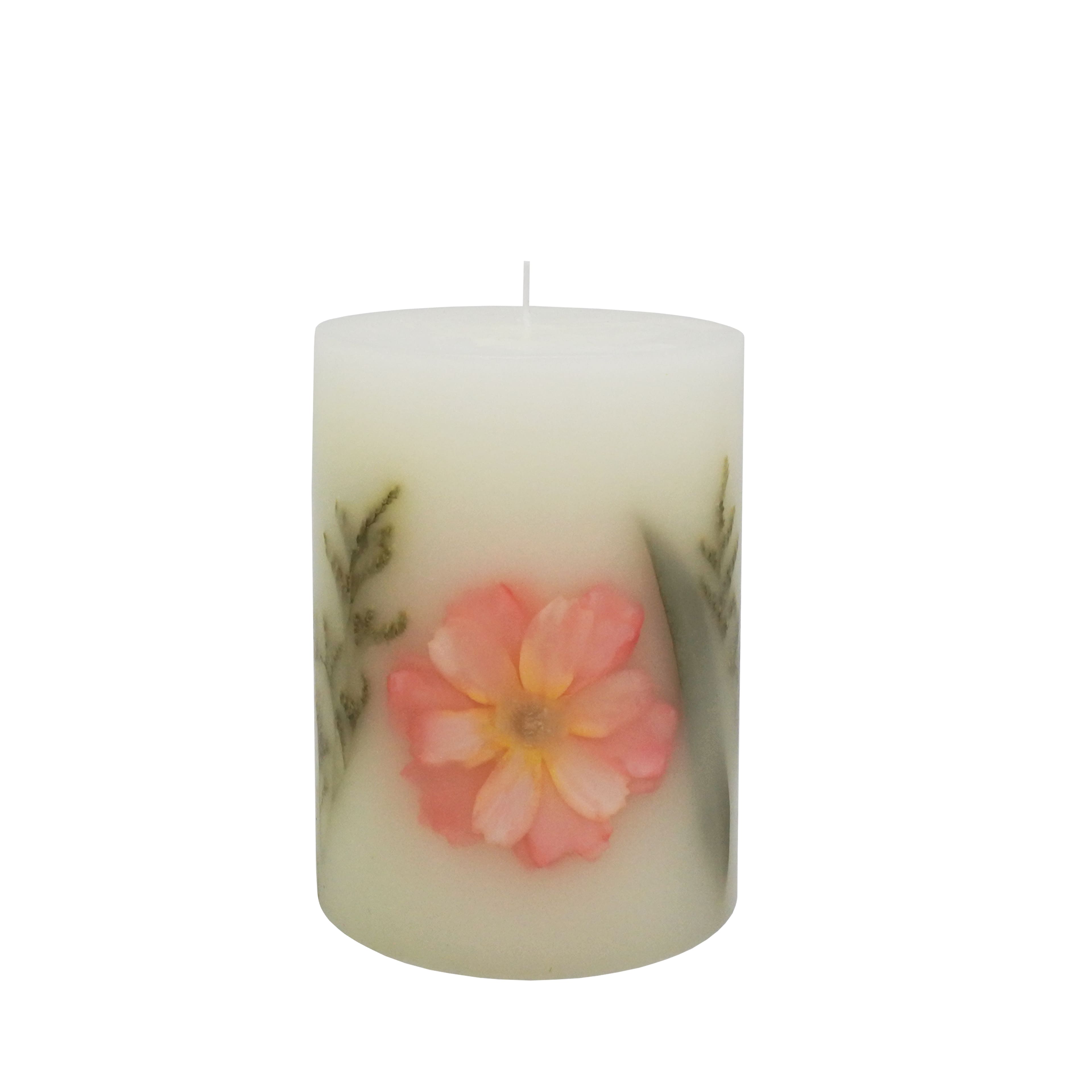 Designer Rose Pillar Wax Scented For Home Decor Pack Of 2