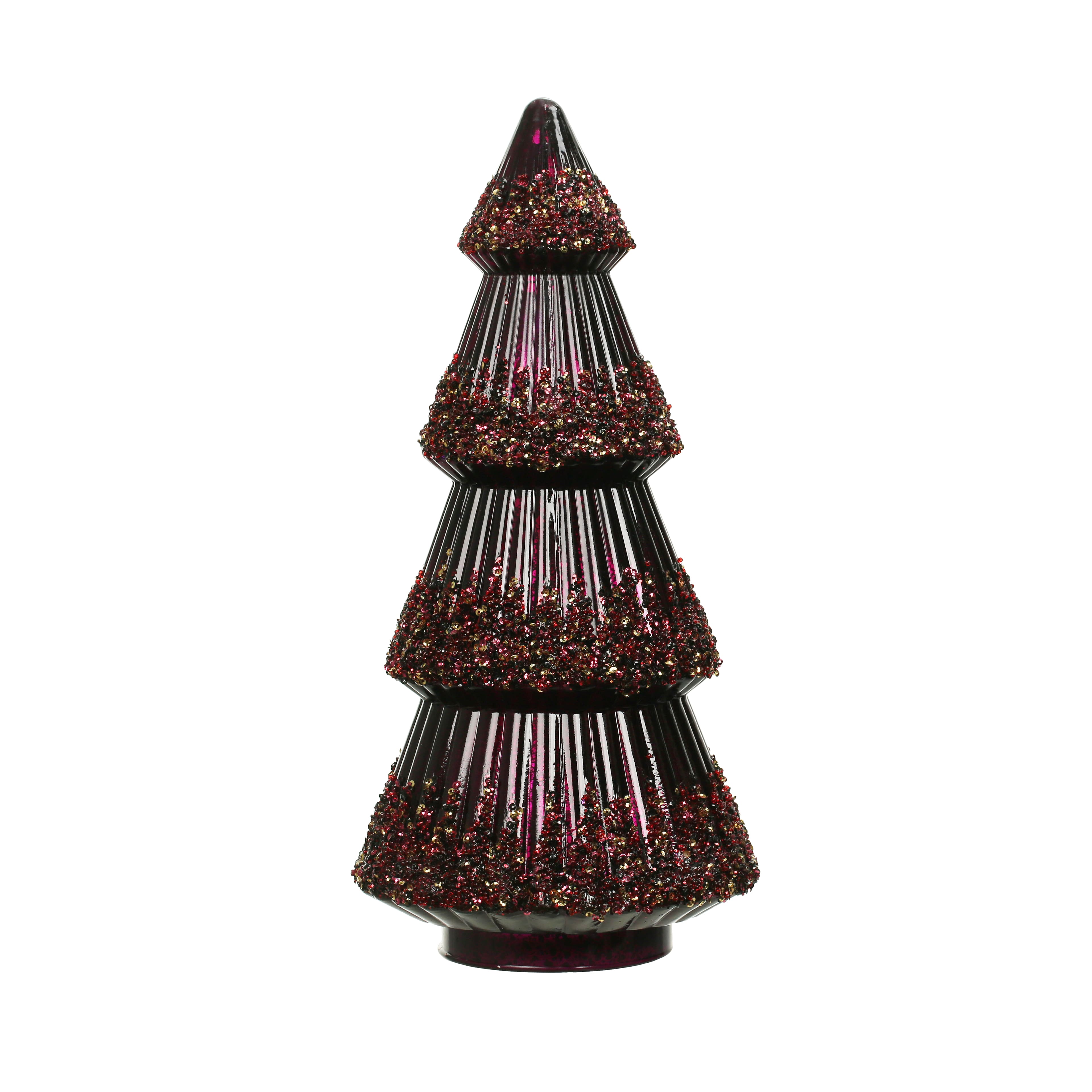 Burgundy Glass Tree Tabletop Décor by Ashland®