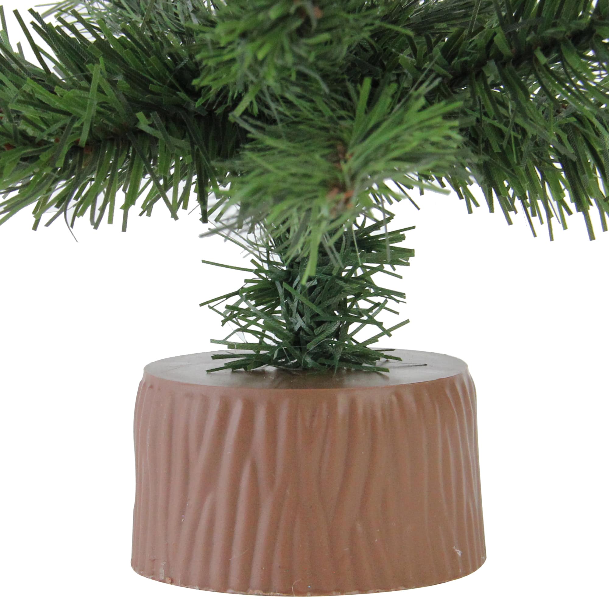 18&#x22; Unlit Mini Canadian Pine Medium Artificial Christmas Tree with Faux Wood Base