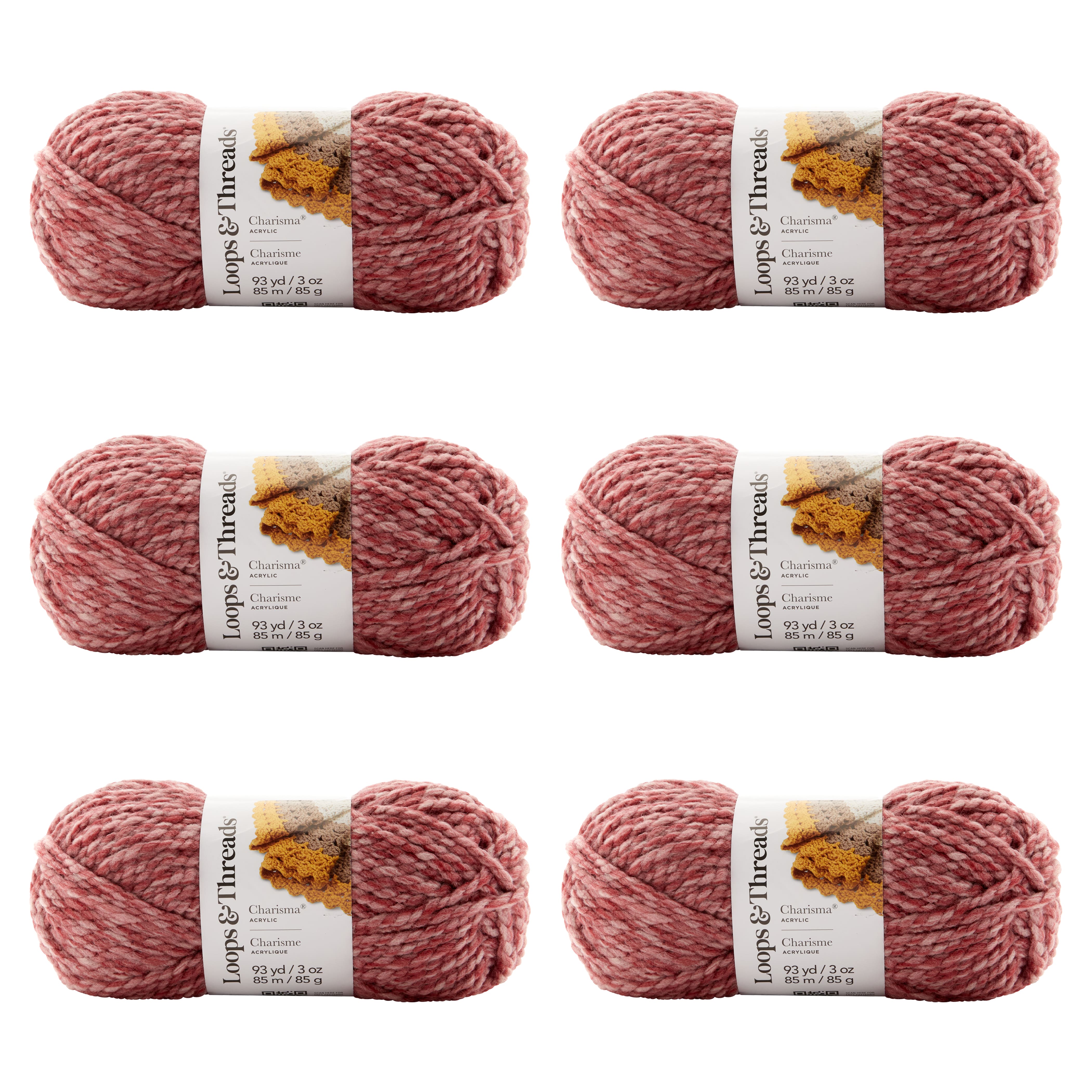 6 Pack: Charisma™ Heather Yarn by Loops & Threads®