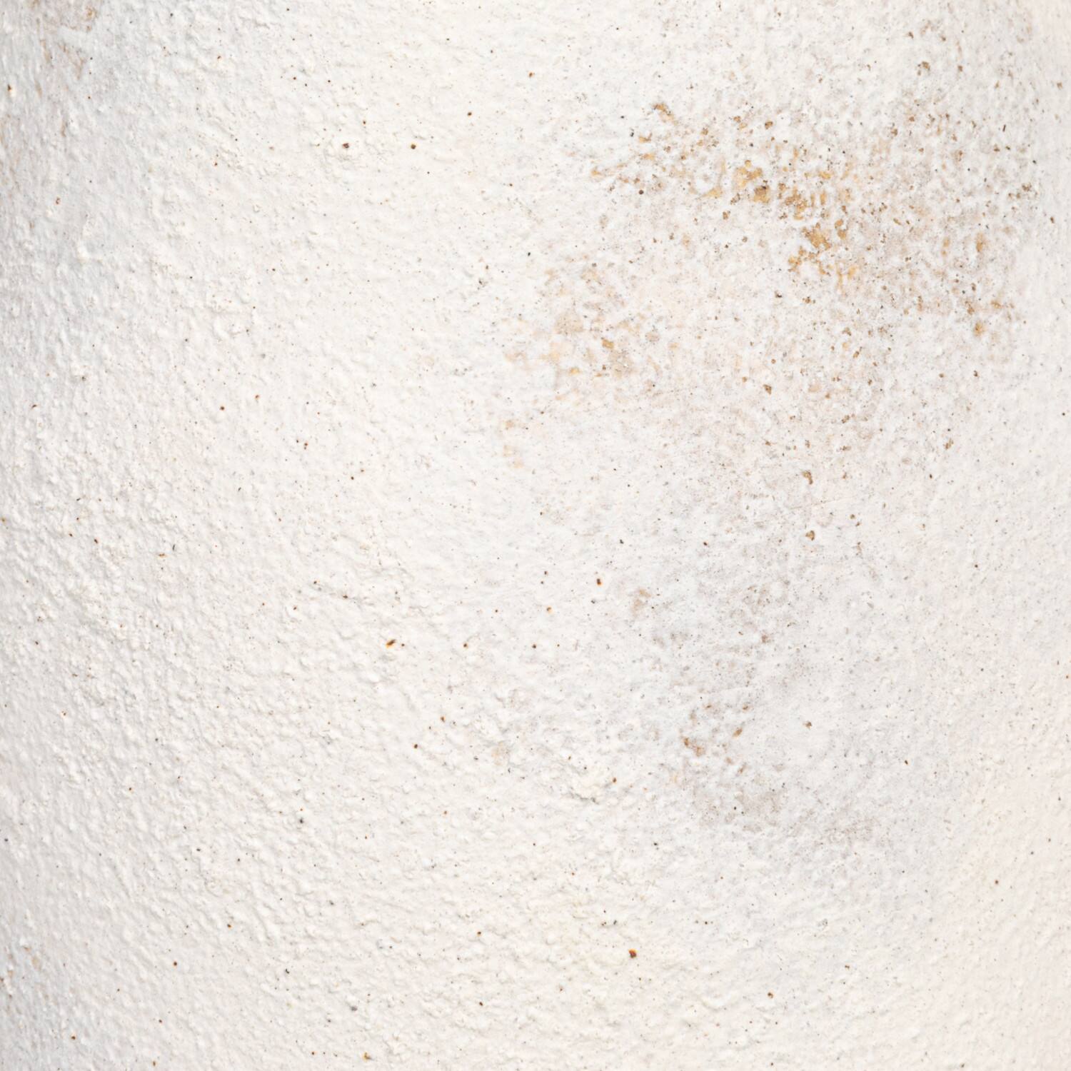 Hello Honey® 12.25" White Distressed Volcano Finish Stoneware Hanging Planter with Jute Rope Hanger