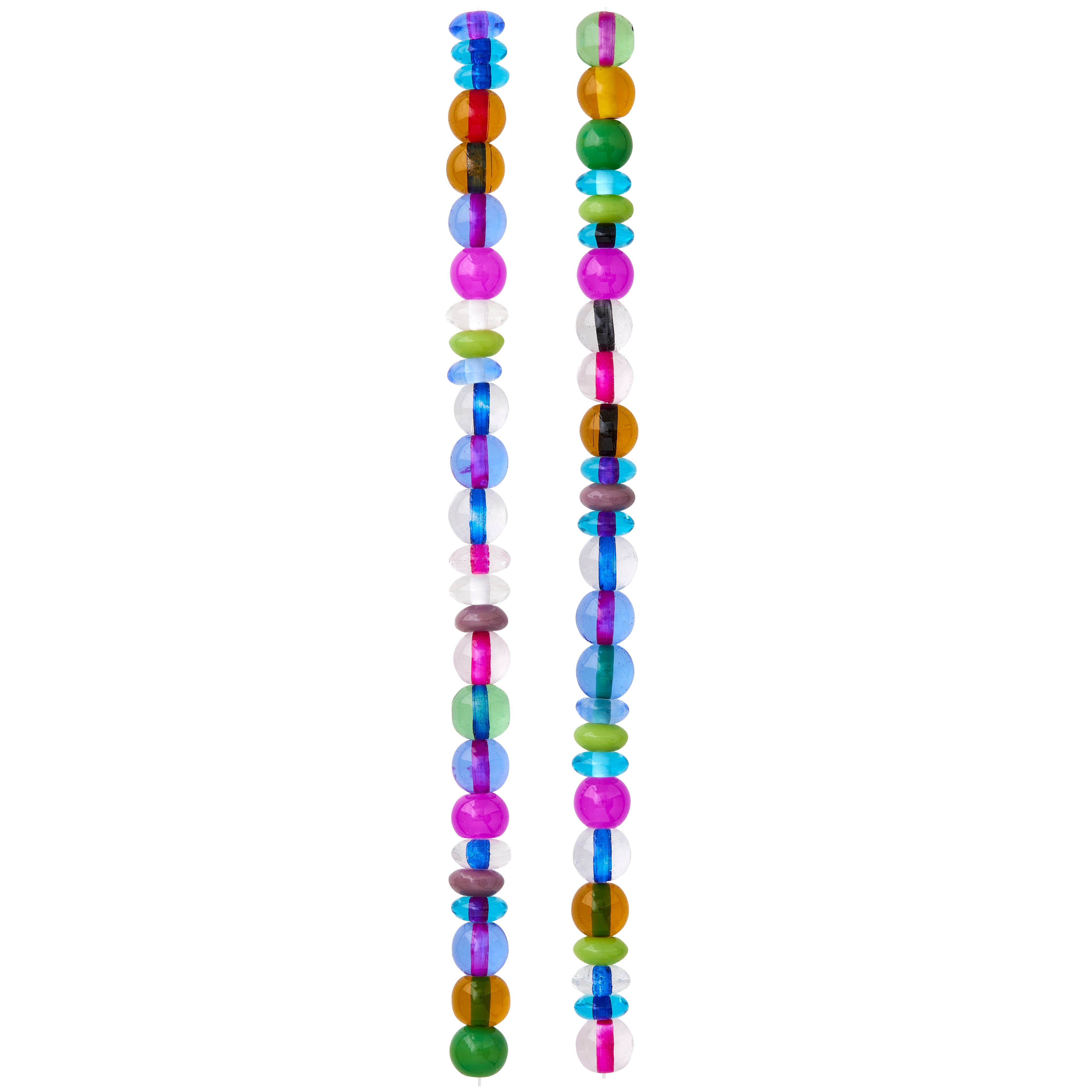 Multicolor Small Lampwork Glass Rondelle Beads, 6mm by Bead Landing™