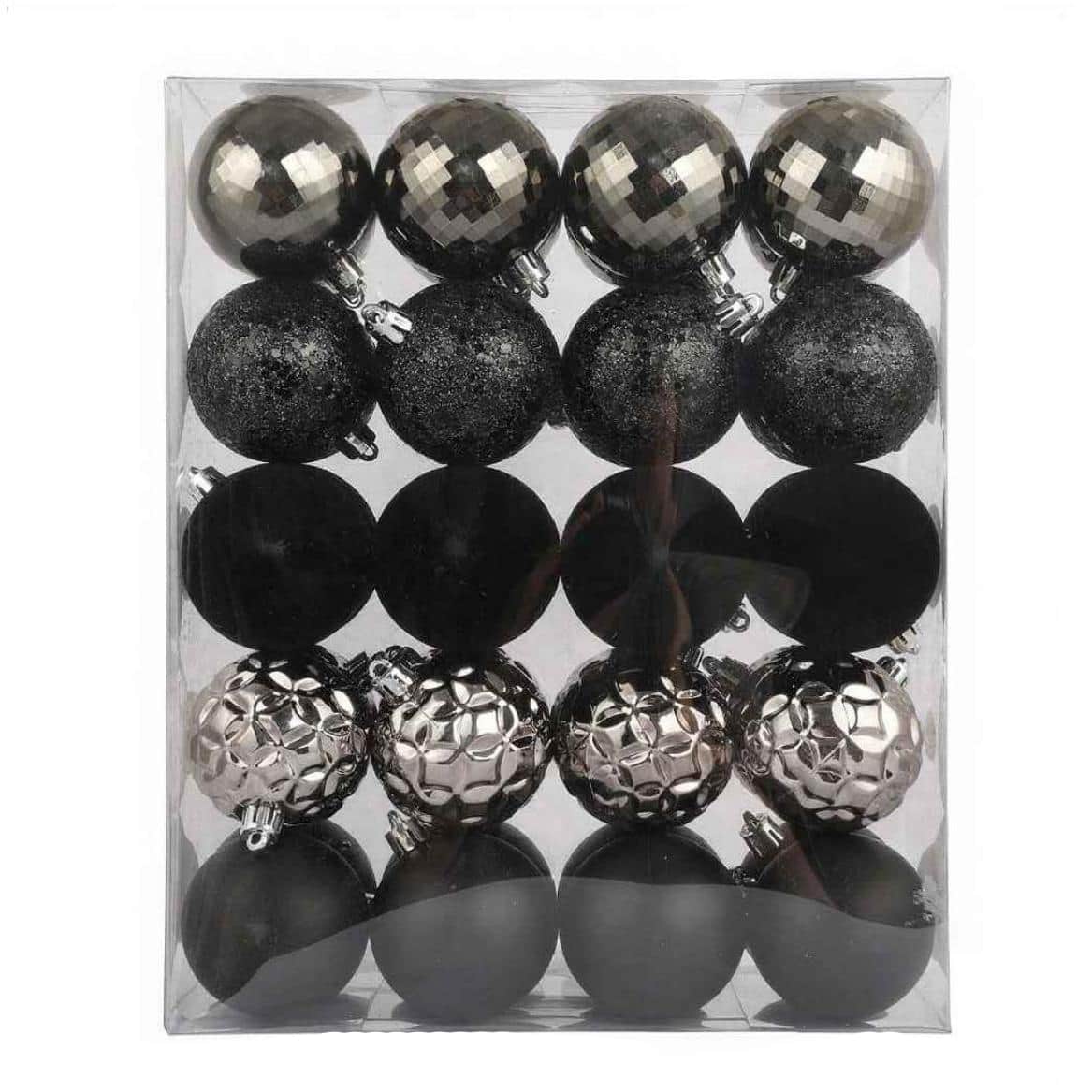 40 Pack 2&#x22; Black Shatterproof Ball Ornaments by Ashland&#xAE;