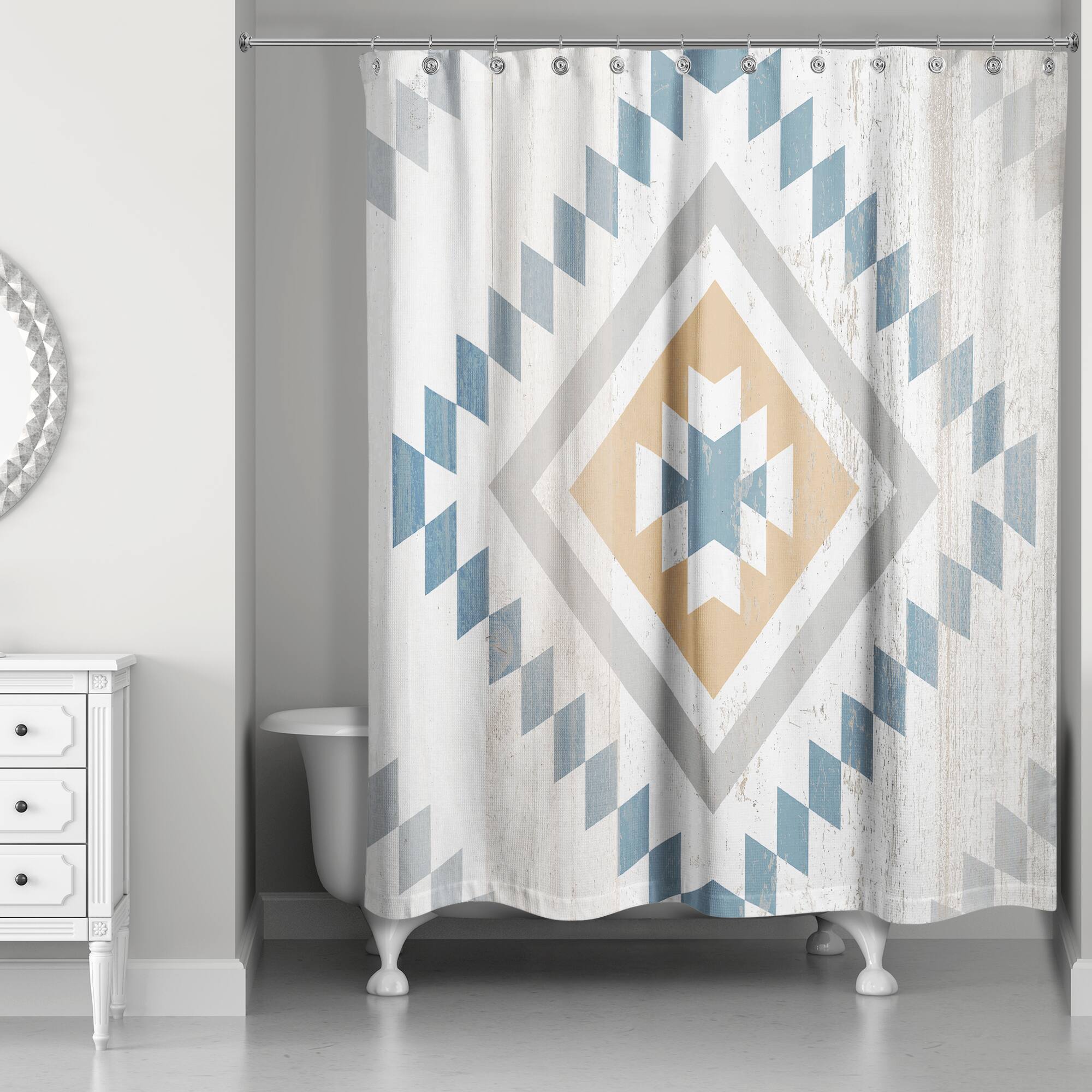 Southwest Diamond Pattern 71" x 74" Shower Curtain