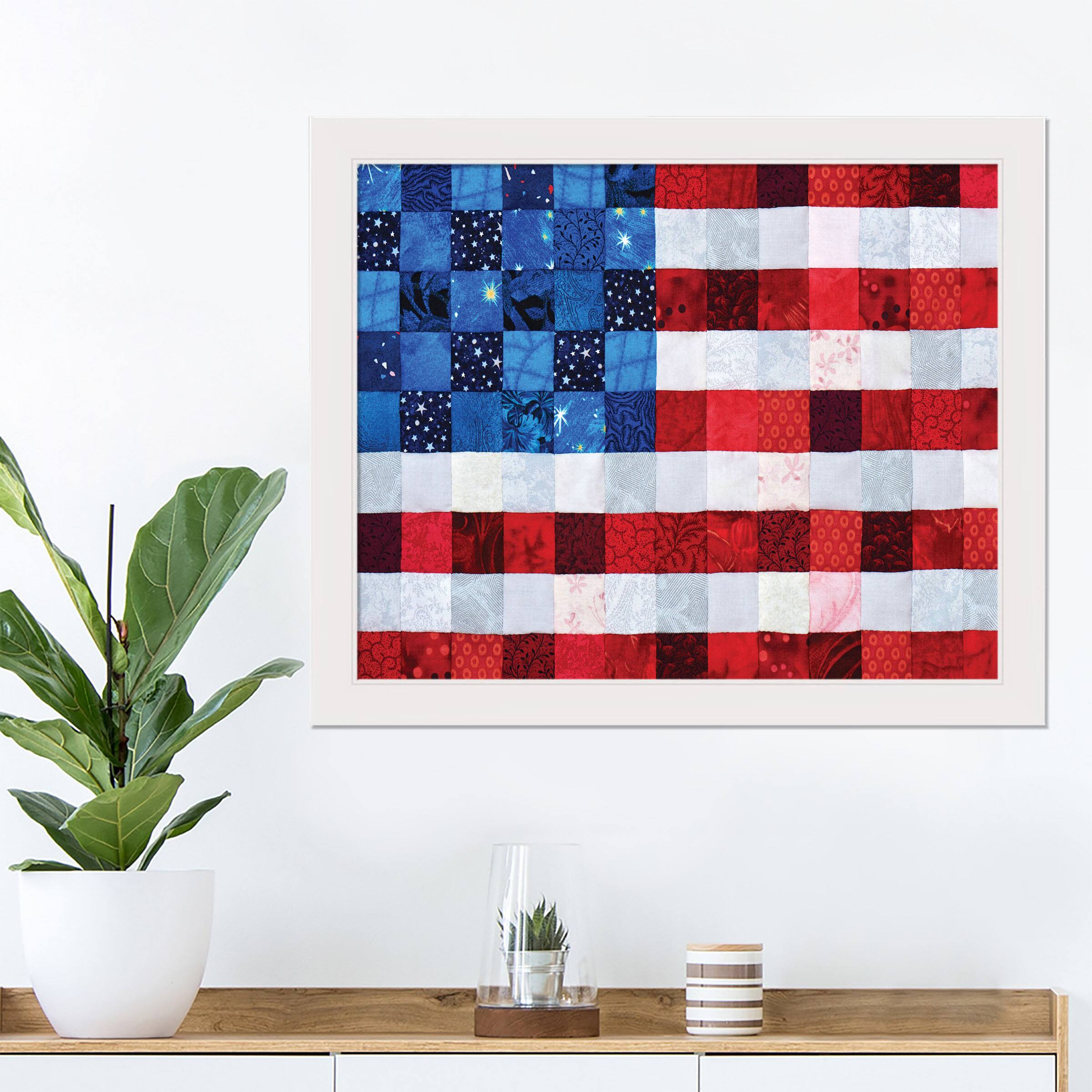 5 BEAUTIFUL QUALITY PATRIOTIC FLAG QUILT BLANK NOTE CARDS Shipped USA FAST! 