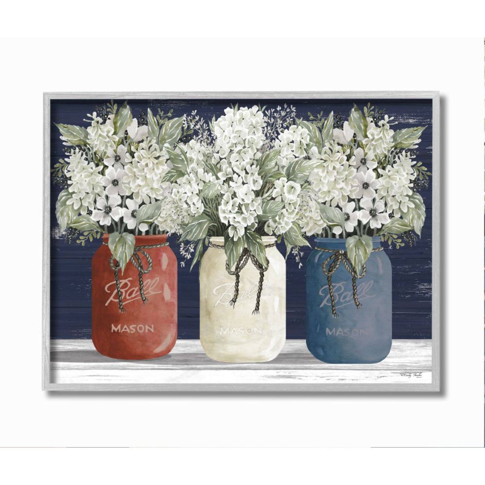 Stupell Industries Americana Floral Bouquets Rustic Flowers Country Pride Framed Wall Art