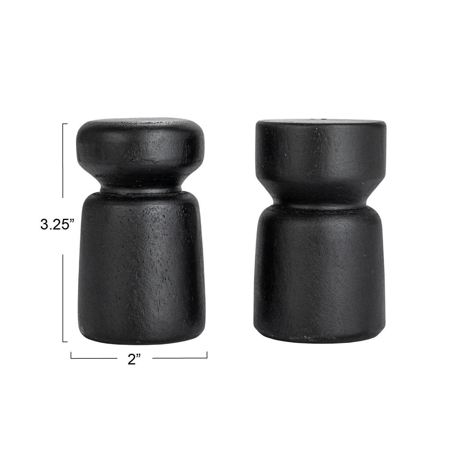 Hello Honey® Black Mango Wood Salt & Pepper Shakers Set