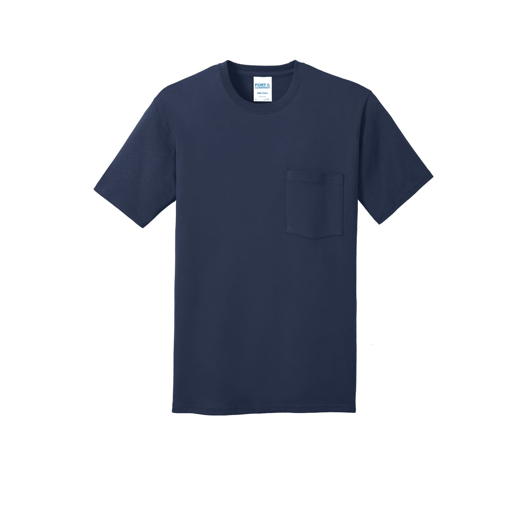 Port & Company® Core Cotton Pocket Adult T-Shirt in Navy Blue | Large | Michaels®