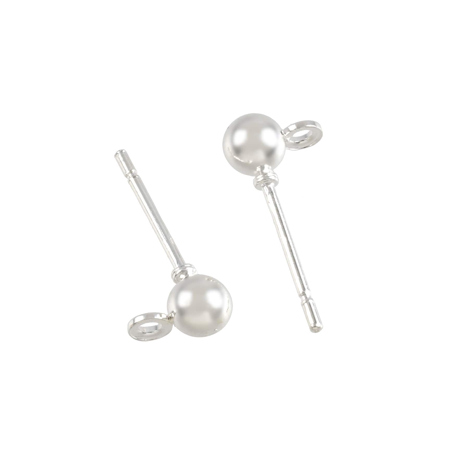 12 Pack: Earring Post Ball Top by Bead Landing™