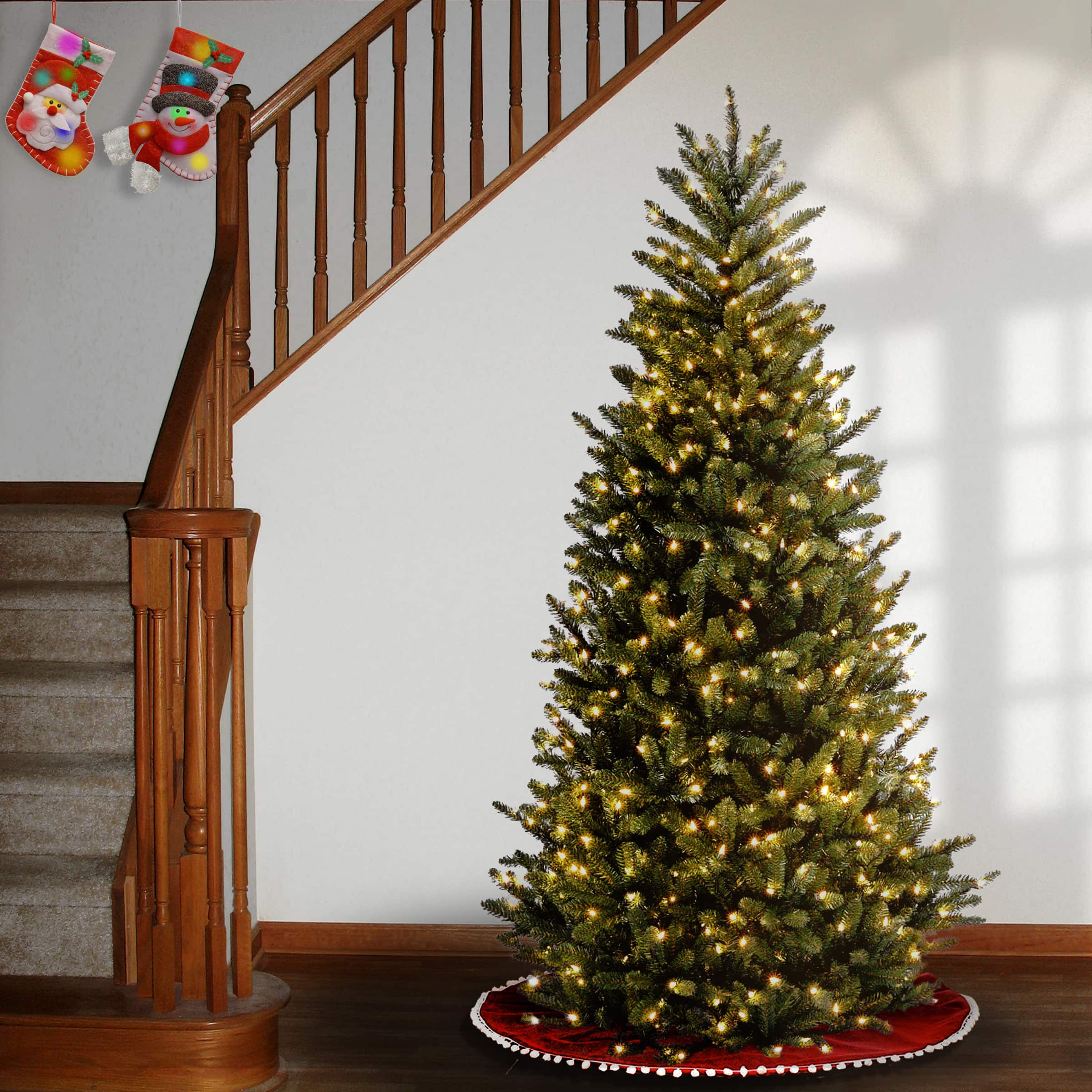 6.5ft. Pre-Lit Natural Fraser Fir Artificial Christmas Tree, Clear Lights