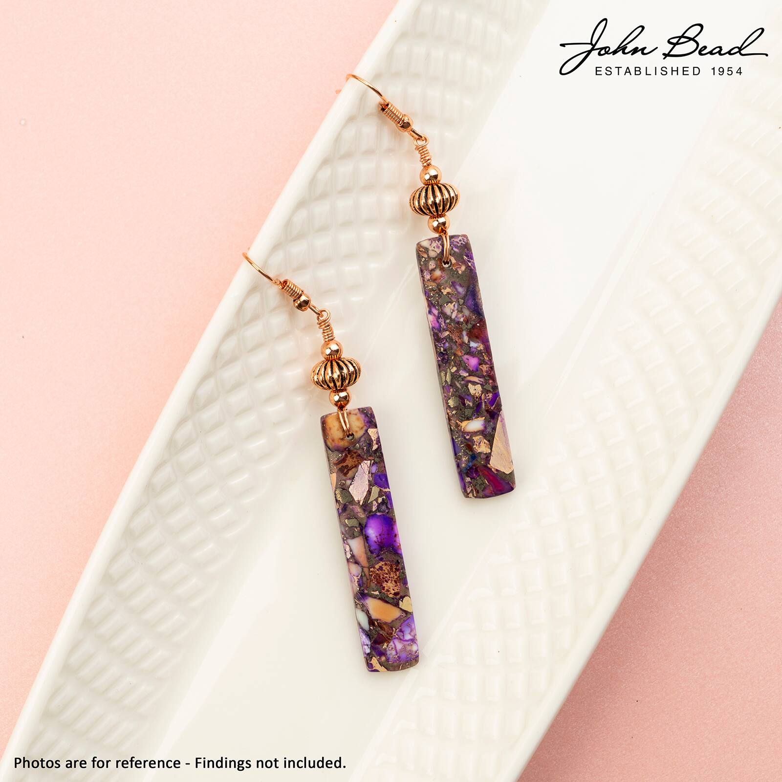 John Bead Earth’s Jewels Synthetic Imperial Jasper Rectangle Pendant Slices