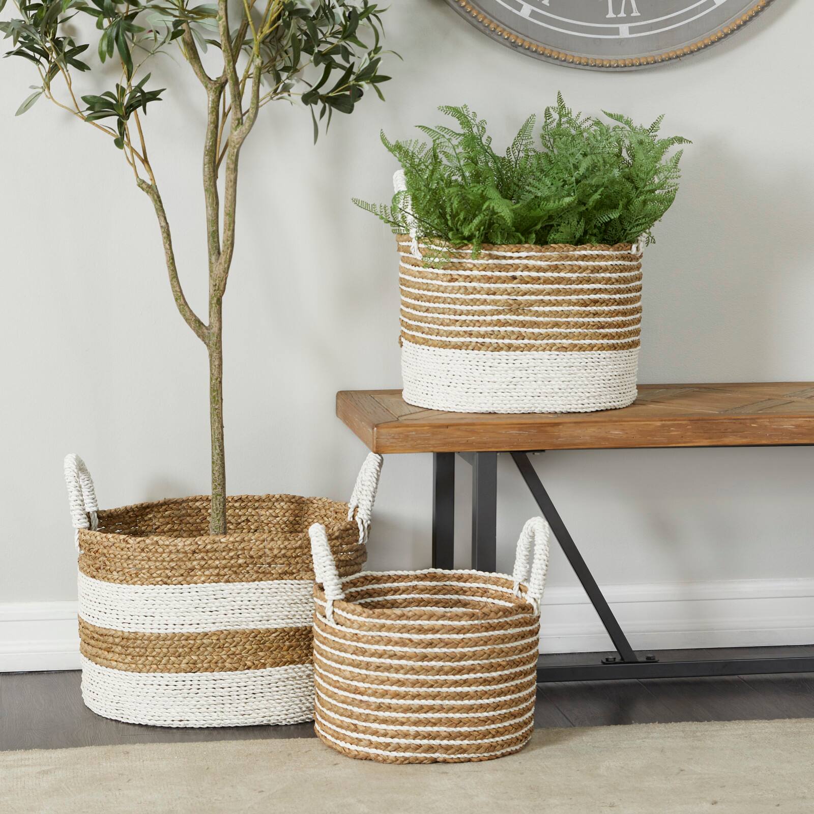 Brown Seagrass Bohemian Storage Baskets, 3ct.