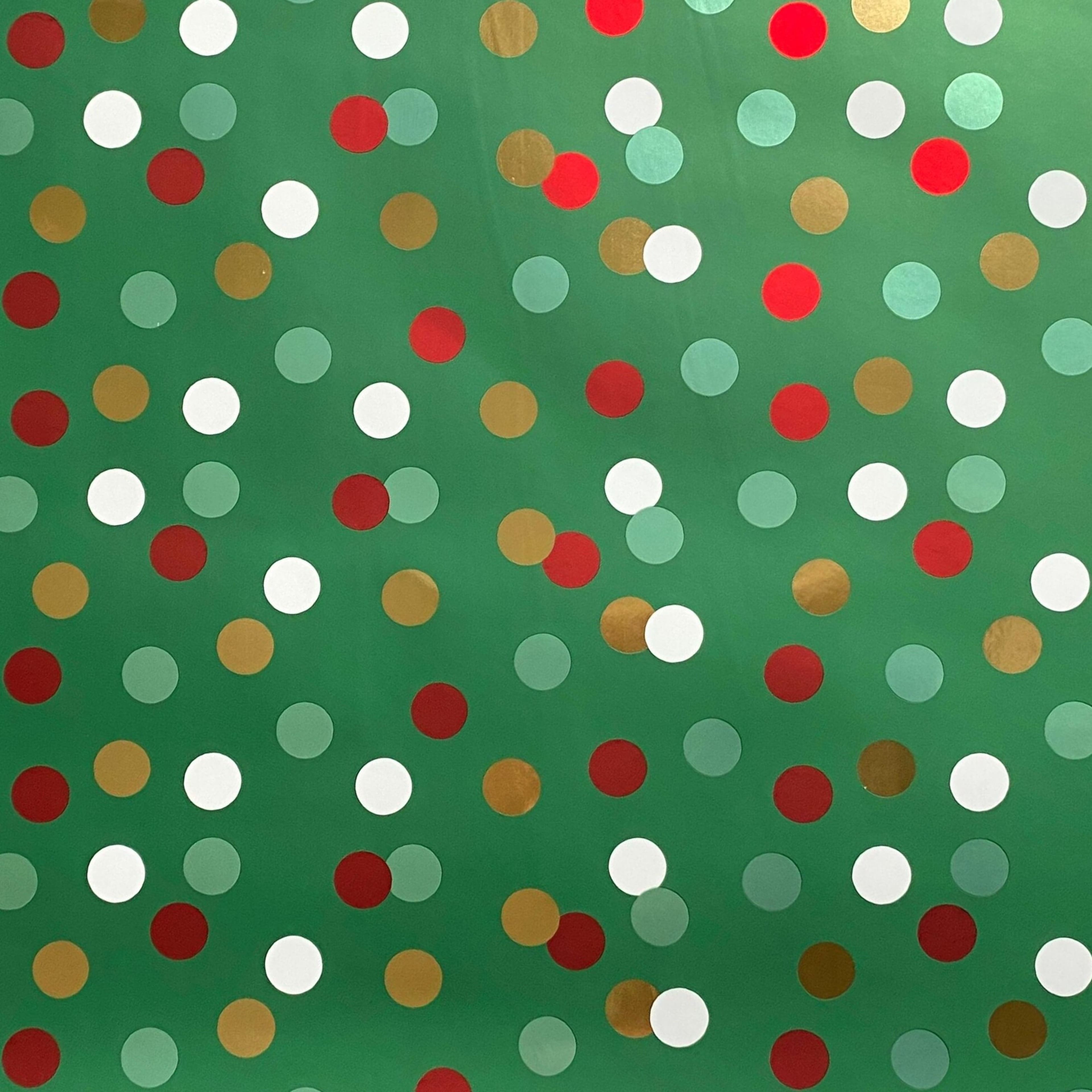 Green &#x26; Multicolour Foil Dot Gift Wrap by Celebrate It&#x2122;