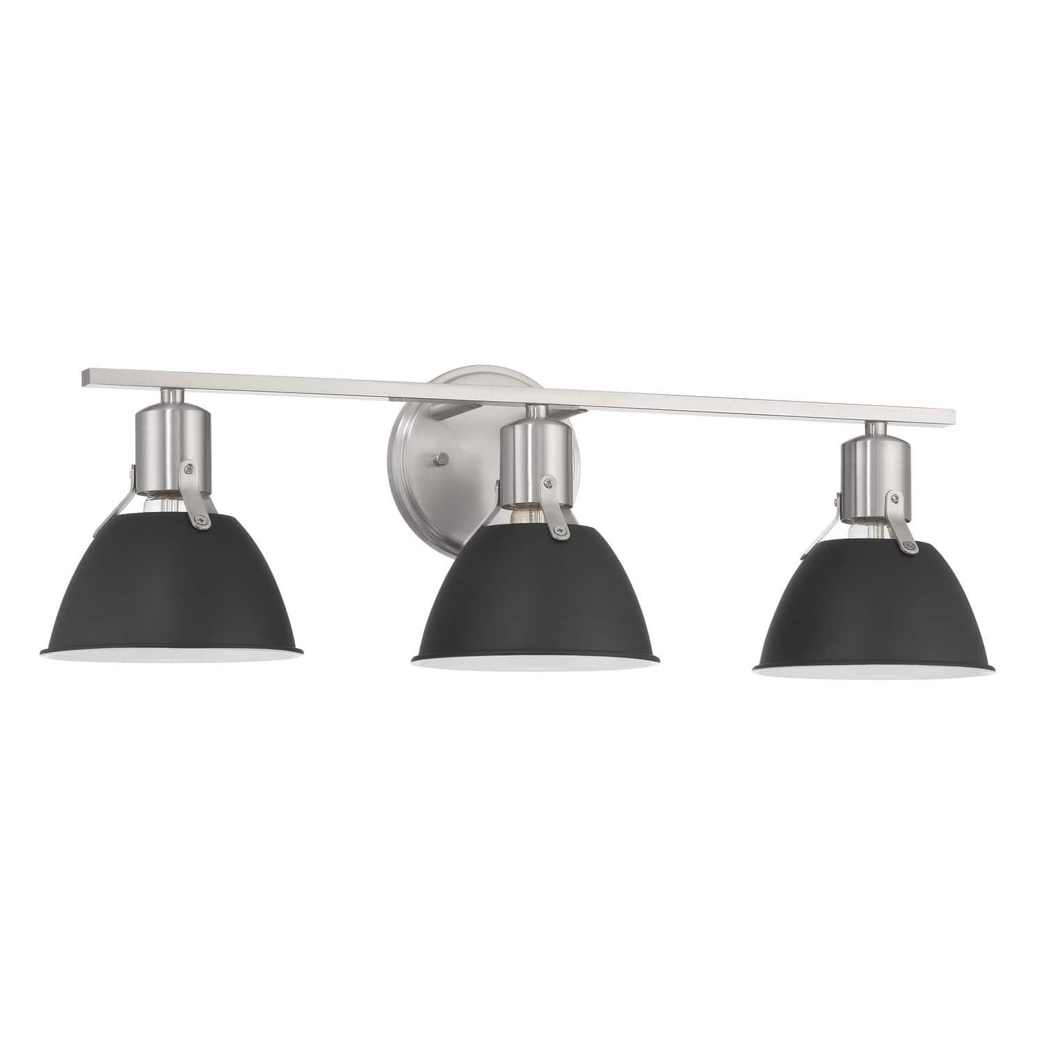 24&#x22; Cooper Black &#x26; Nickel Metal 3-Light Vanity Light with Etched Glass Shades