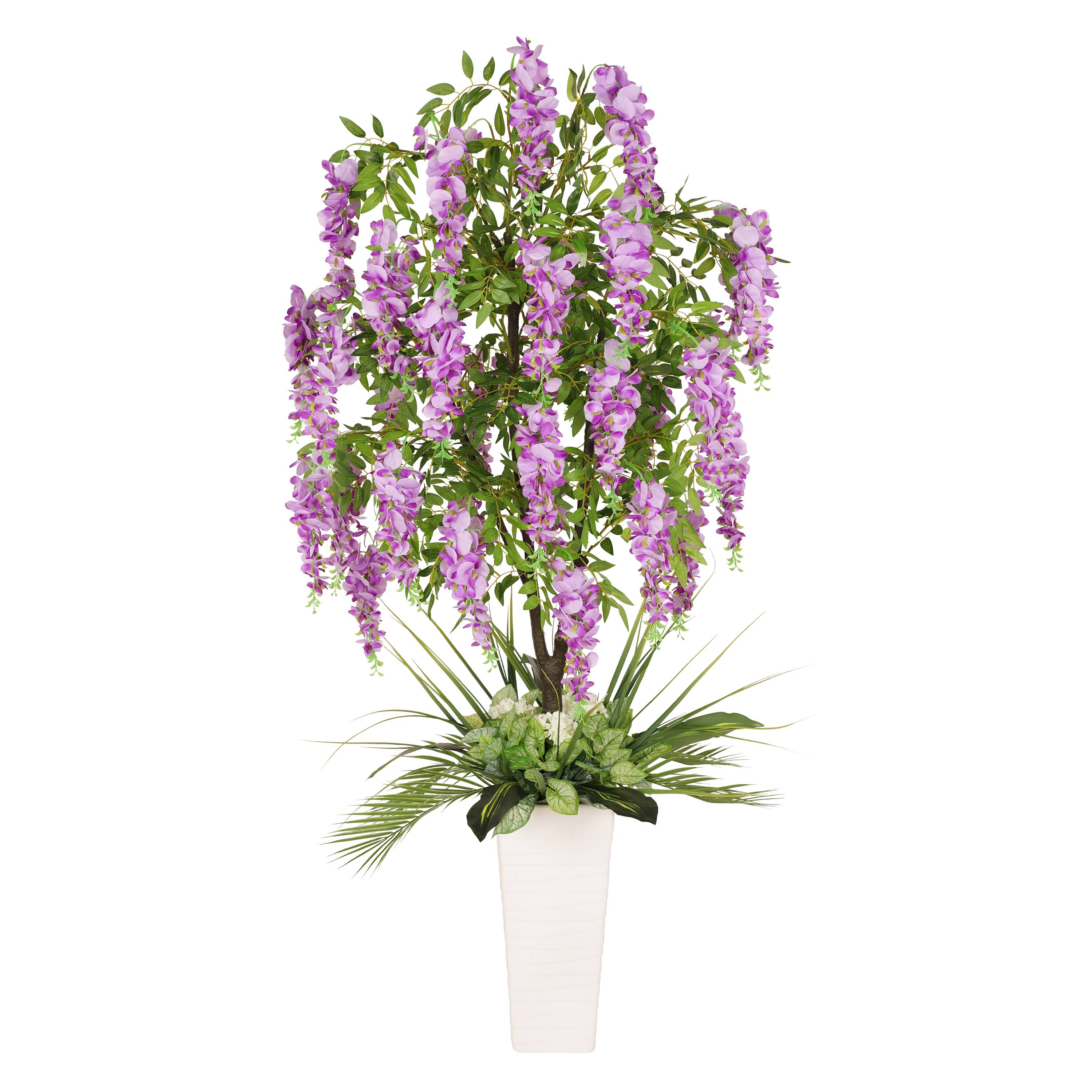 6ft. Artificial Wisteria Tree in White Decorative Pot