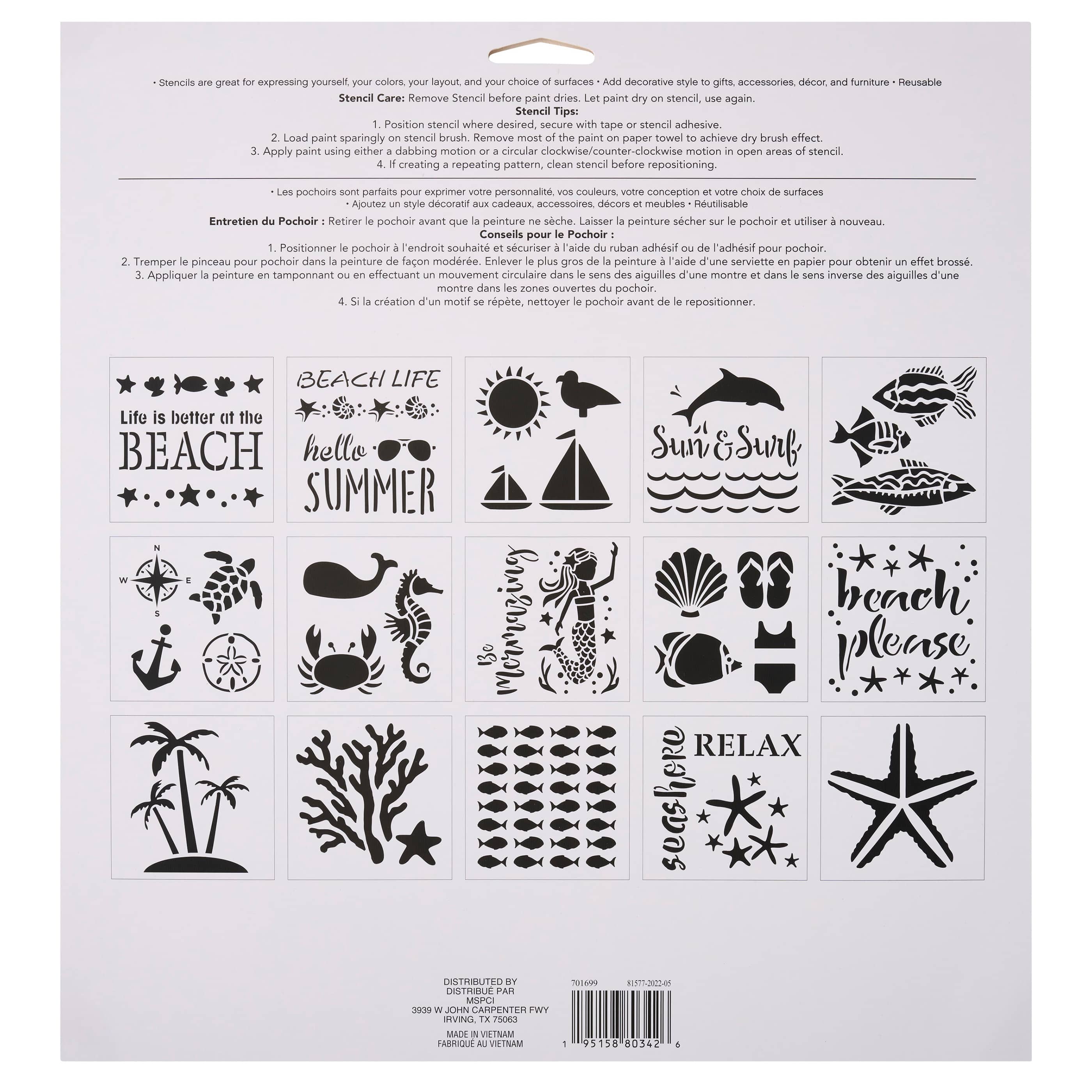 6 Pack: Seaside Stencils by Craft Smart®, 12" x 12"
