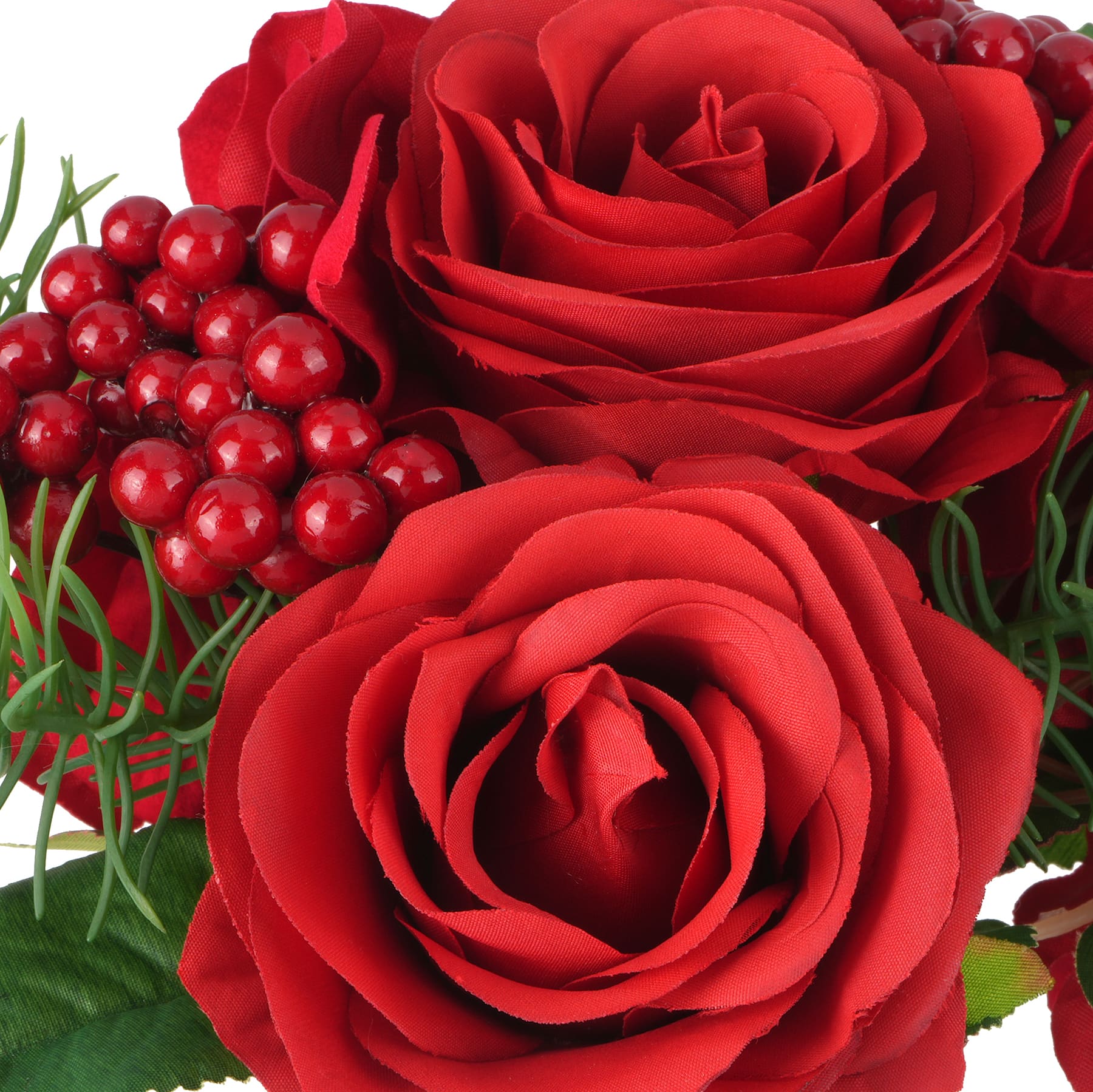 11.5" Red Rose, Hydrangea & Berry Bouquet by Ashland®