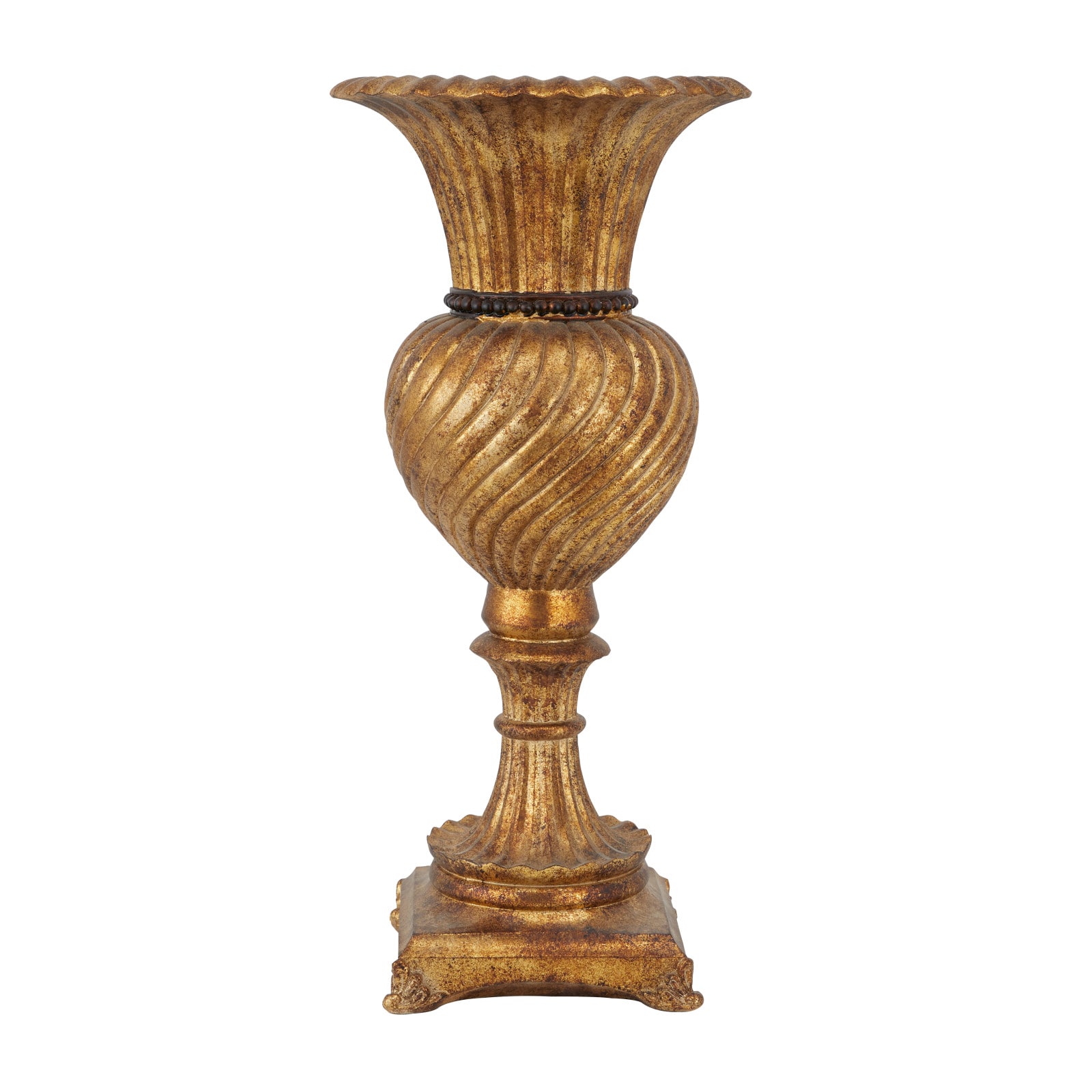 Gold Polystone Traditional Vase, 22&#x22; x 10&#x22; x 10&#x22;