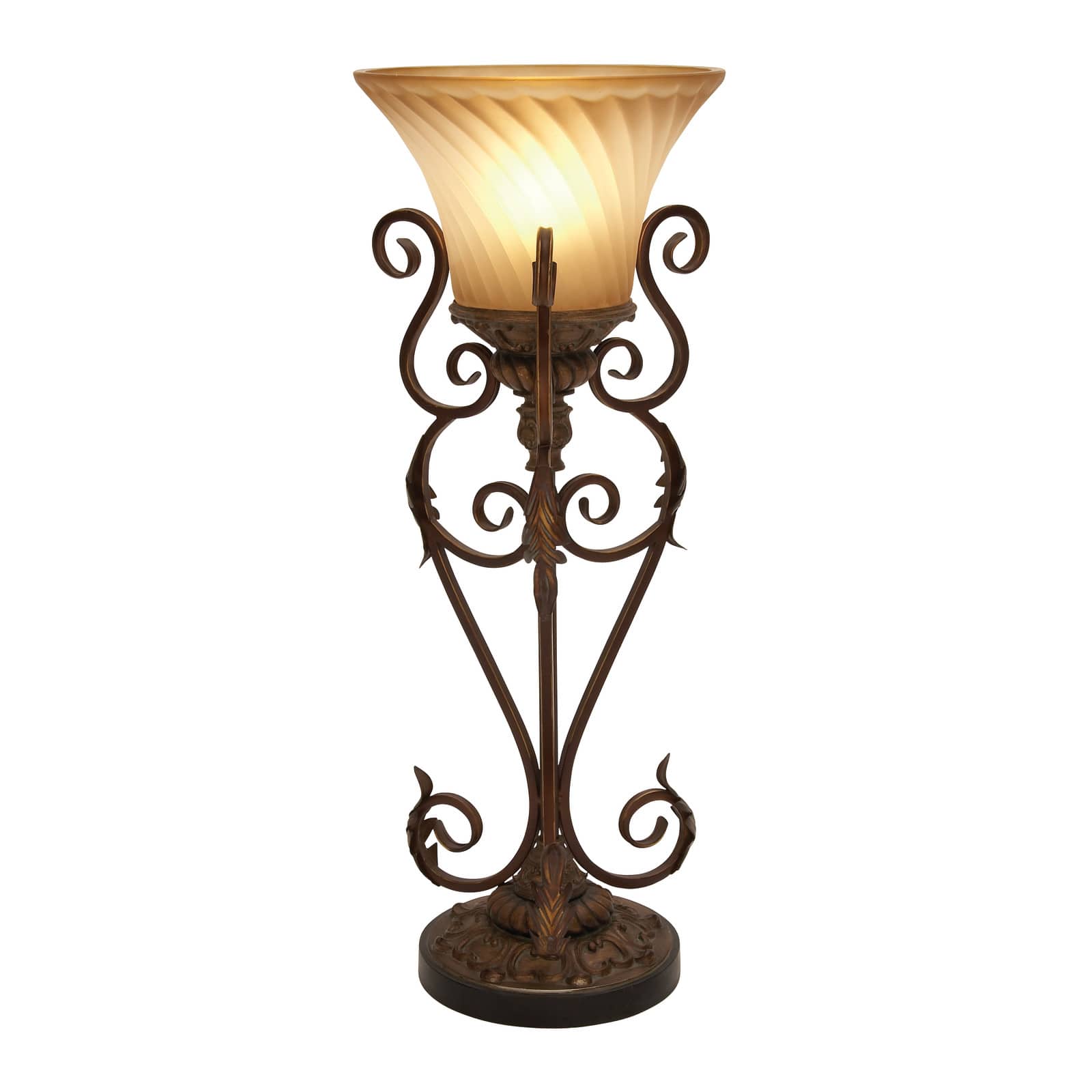 Set of 2" Brown Metal Mediterranean Uplight, 30"