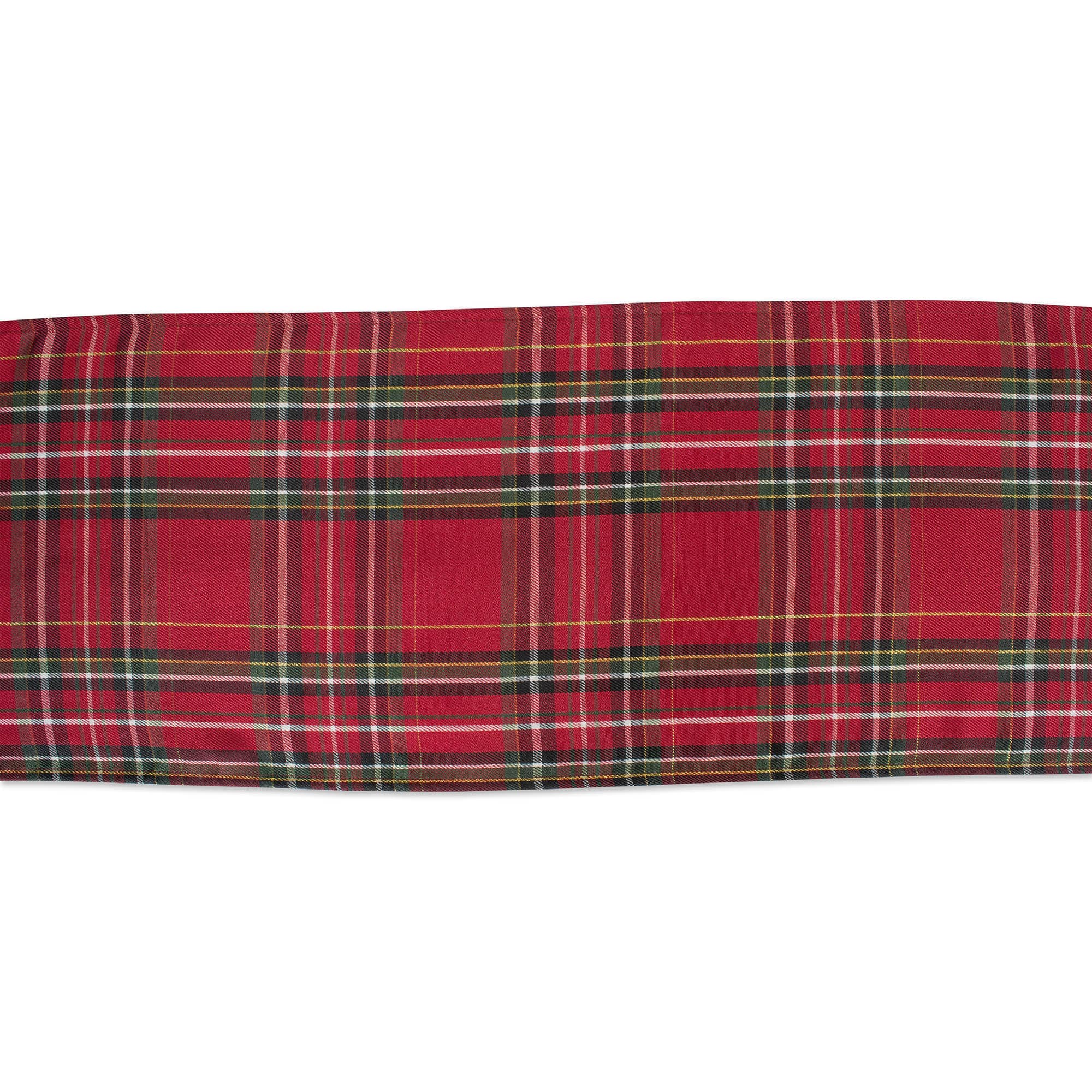 DII® 72" Metallic Holiday Plaid Table Runner