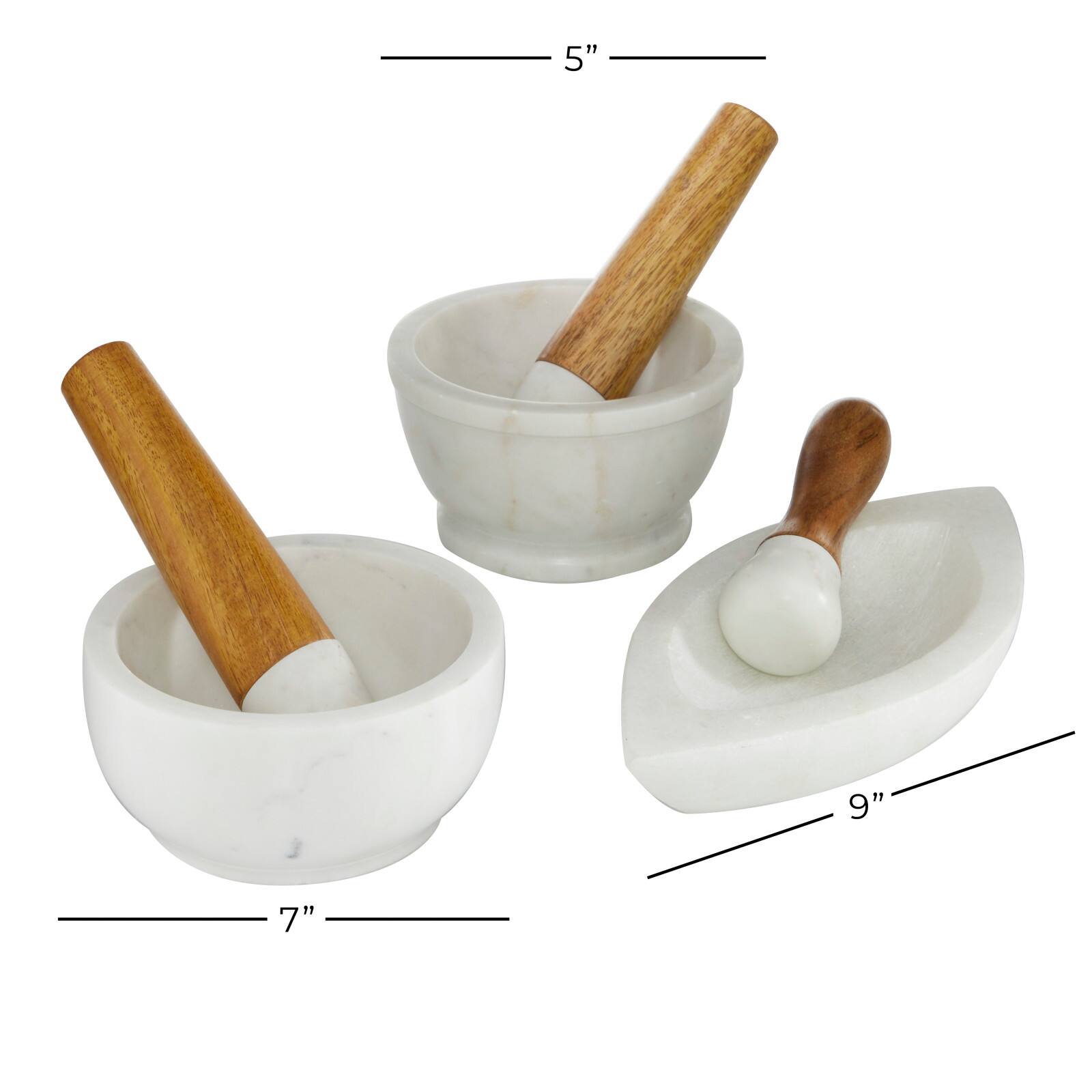 Winco MPS-42W Mortar and Pestle Set, Marble