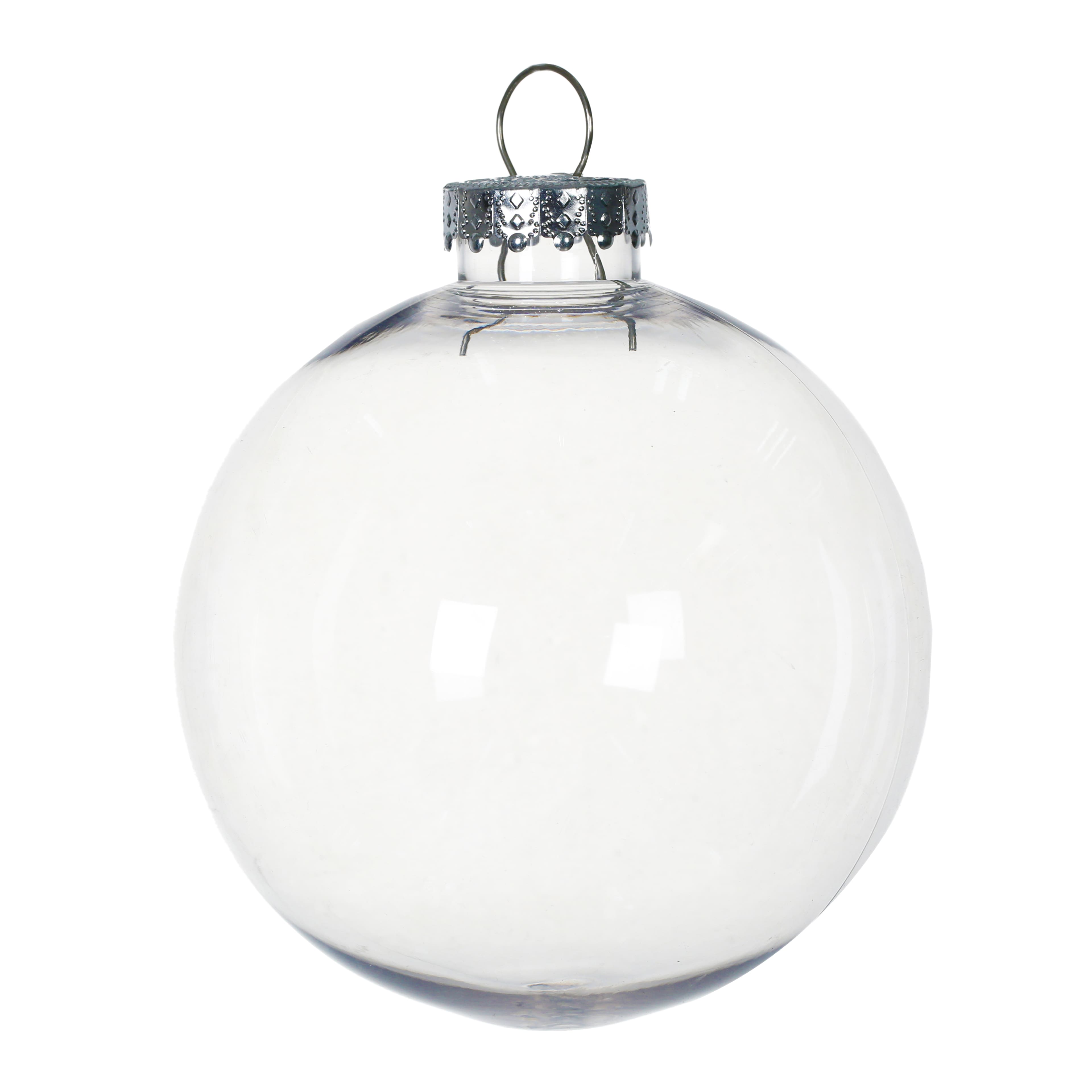 Set of 6 Clear Plastic Ball Ornaments 1.92 Inches (49 mm) in 2023