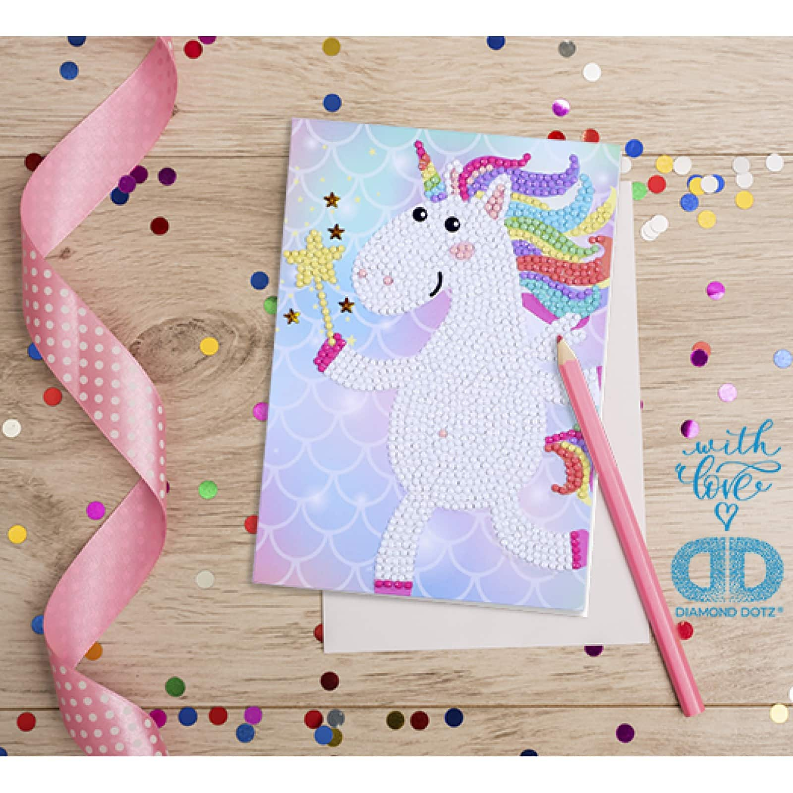 Diamond Dotz&#xAE; Beginner Unicorn Wish Diamond Painting Card Kit