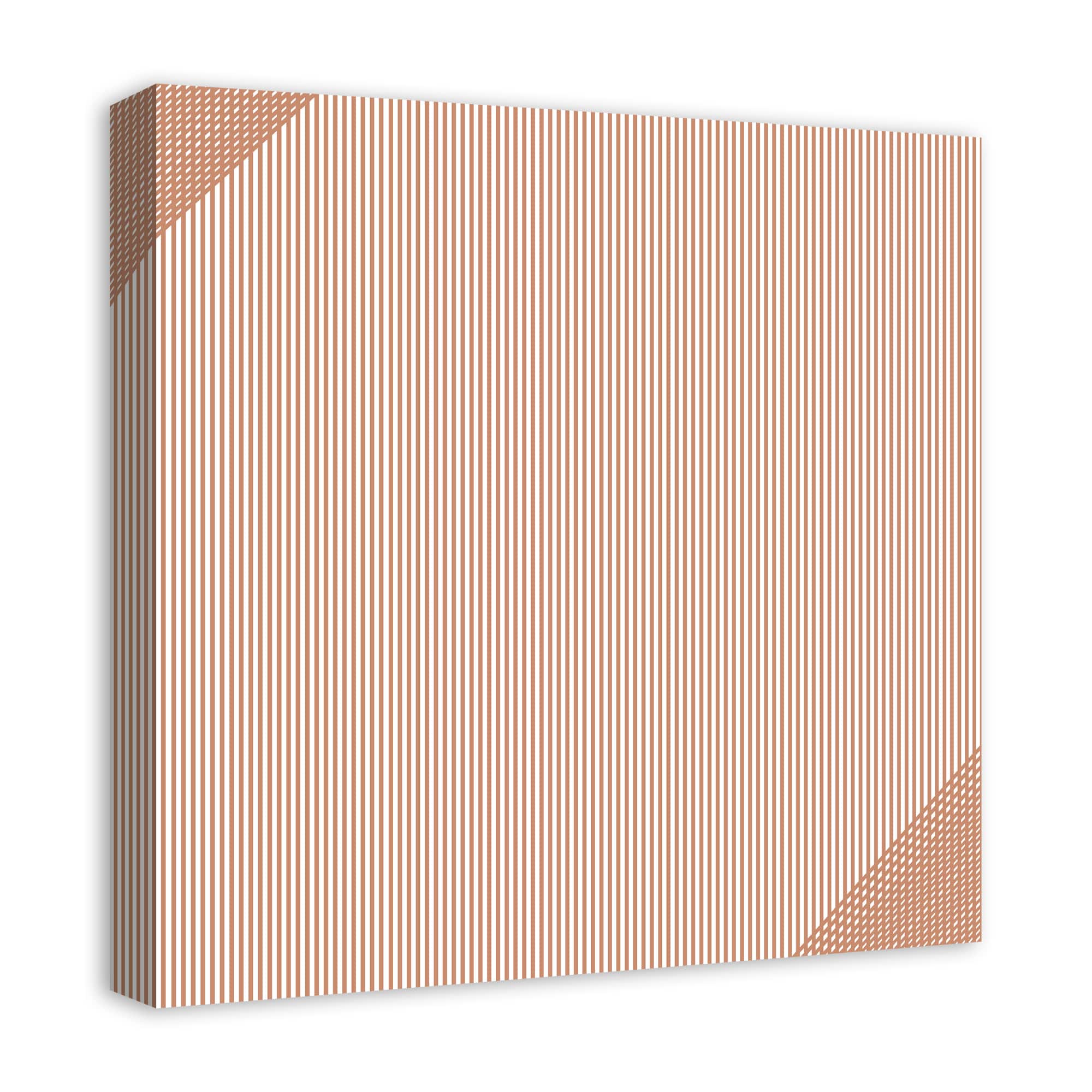Tan Vertical Lines 20&#x22; x 20&#x22; Canvas Wall Art