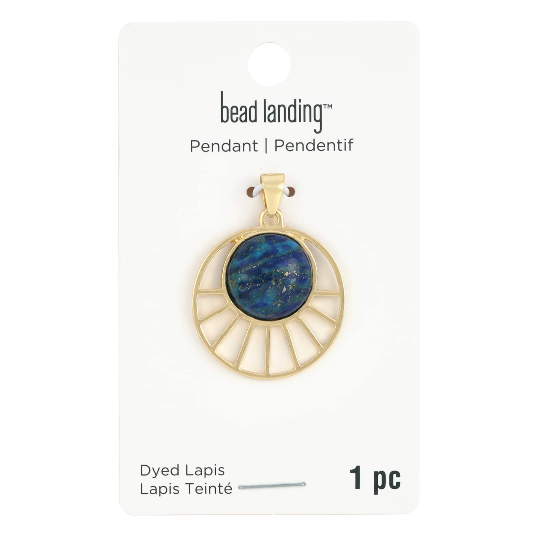 Blue & Gold Lapis Sun Pendant by Bead Landing™