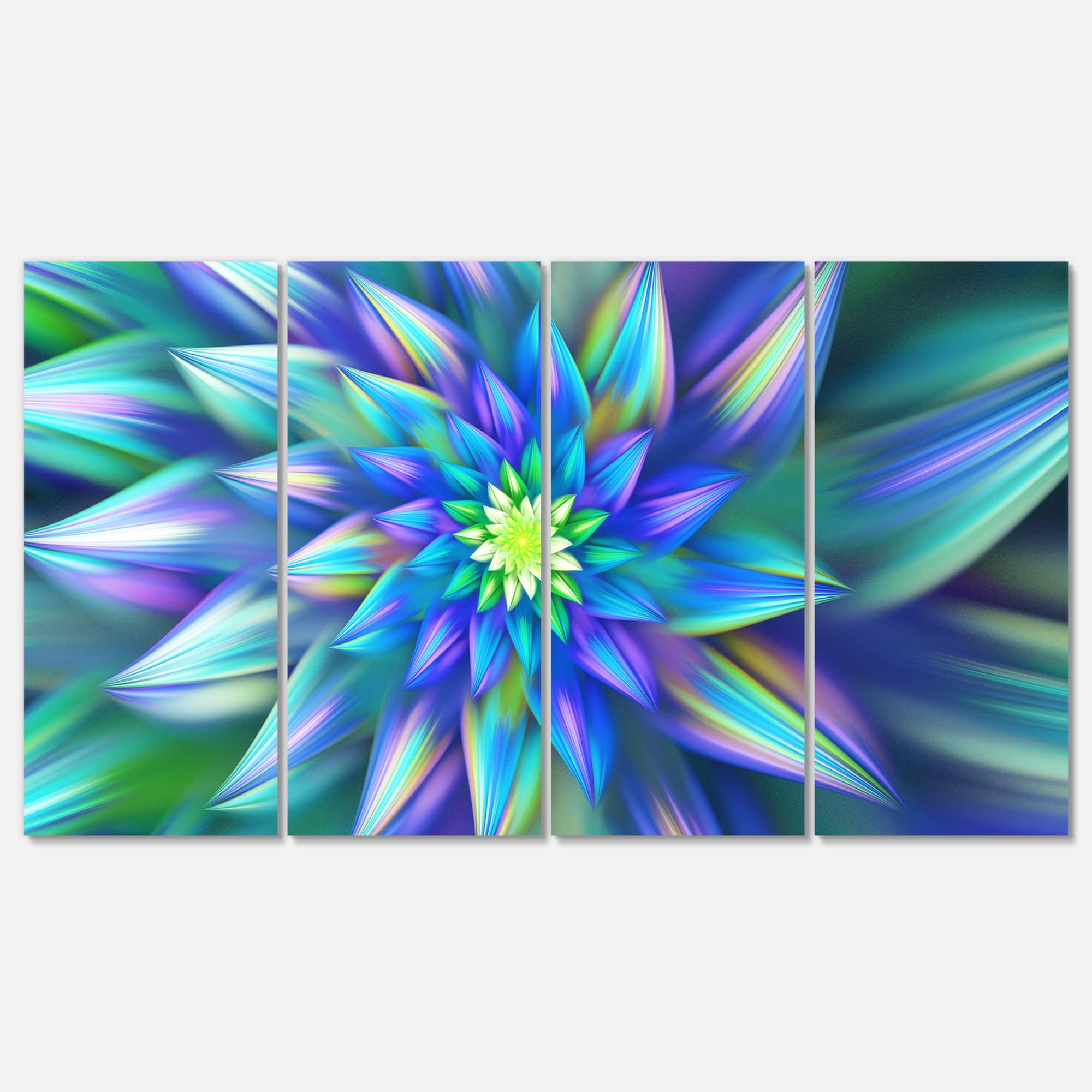 Designart - Huge Light Blue Fractal Flower