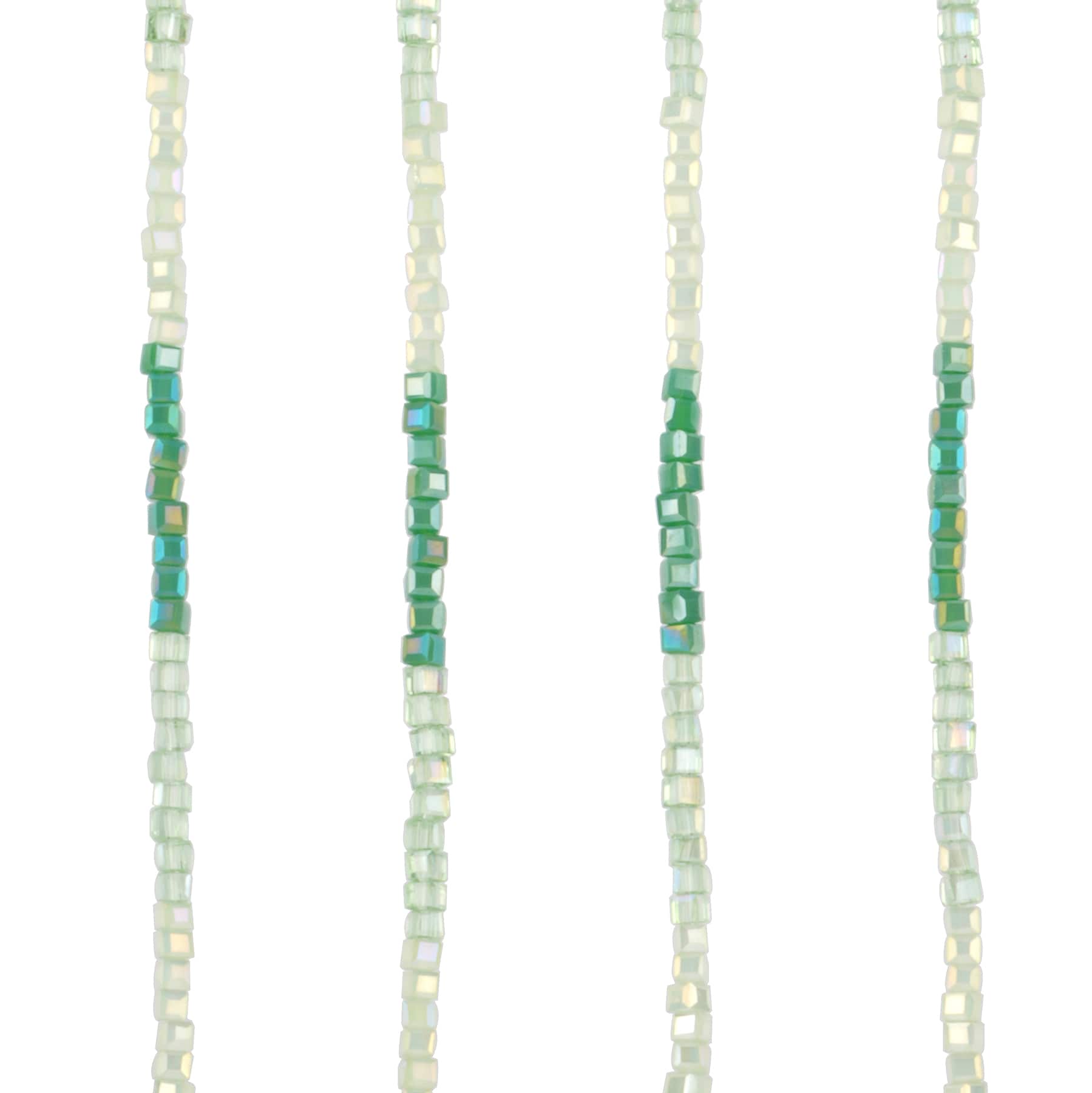 12 Pack: Green Ombre Faceted Glass Cube Beads, 2mm by Bead Landing™