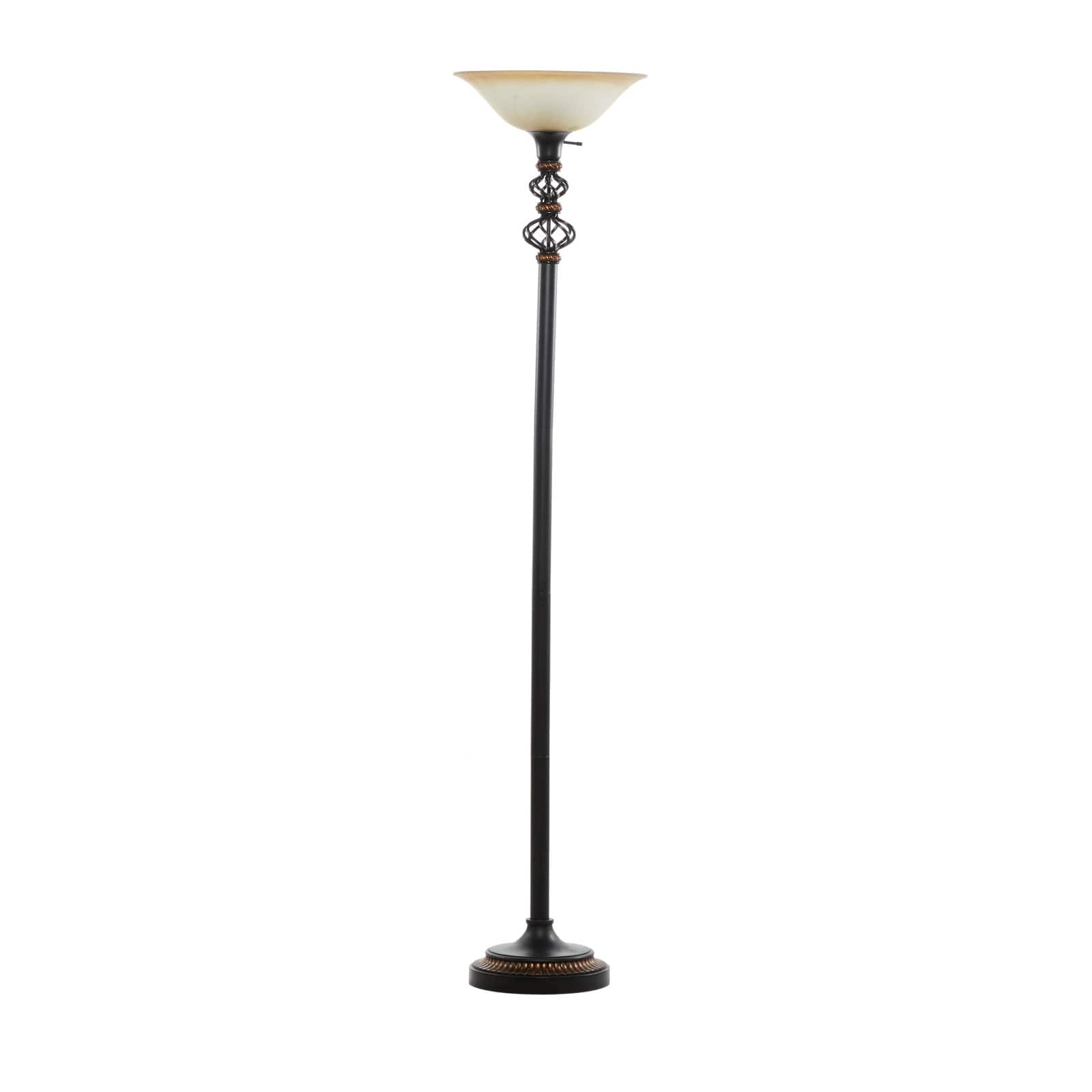 70&#x22; Black Metal Traditional Floor Lamp