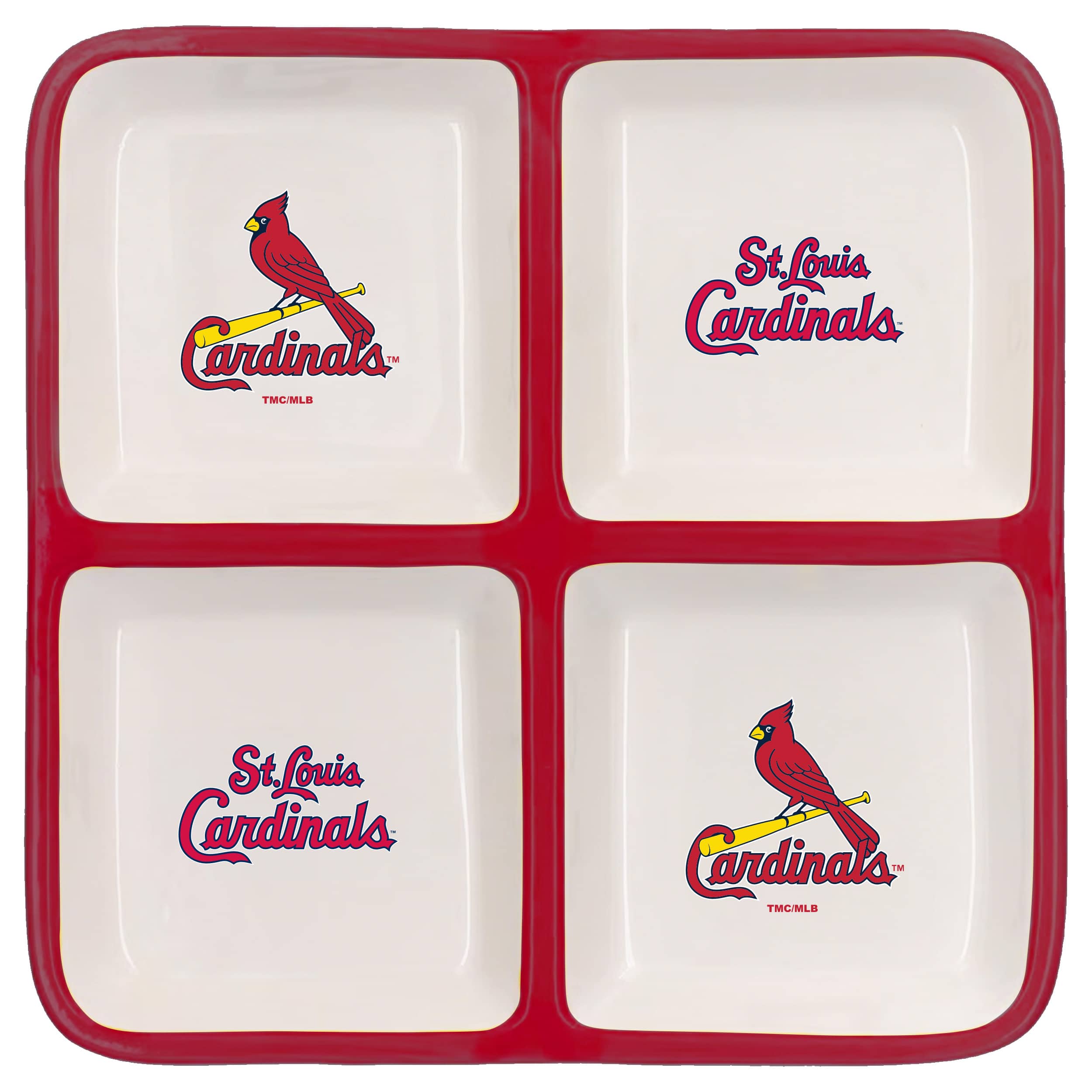 The Memory Company MLB 4 Section Square Ceramic Tray
