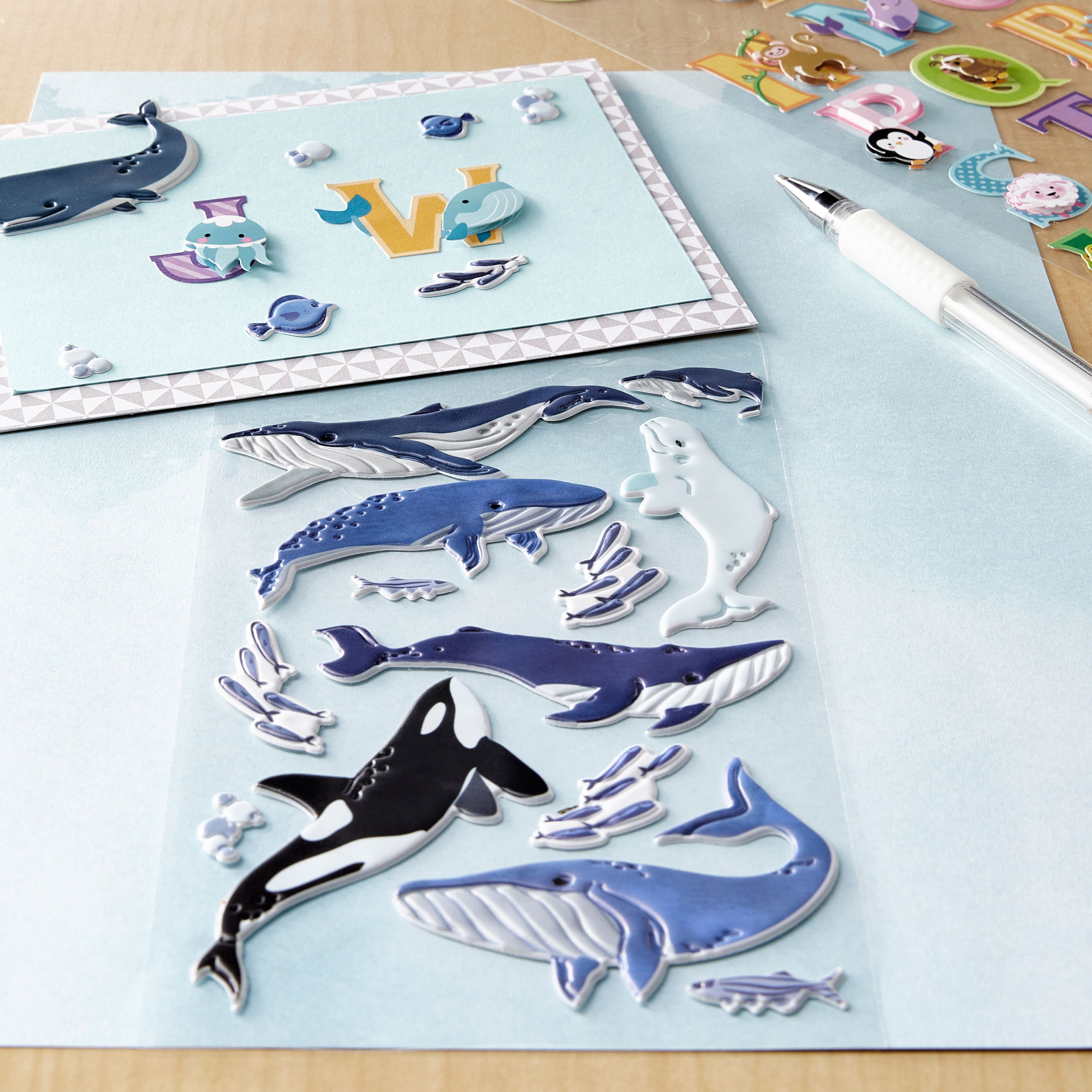 12 Pack: Whales Dimensional Stickers by Recollections™