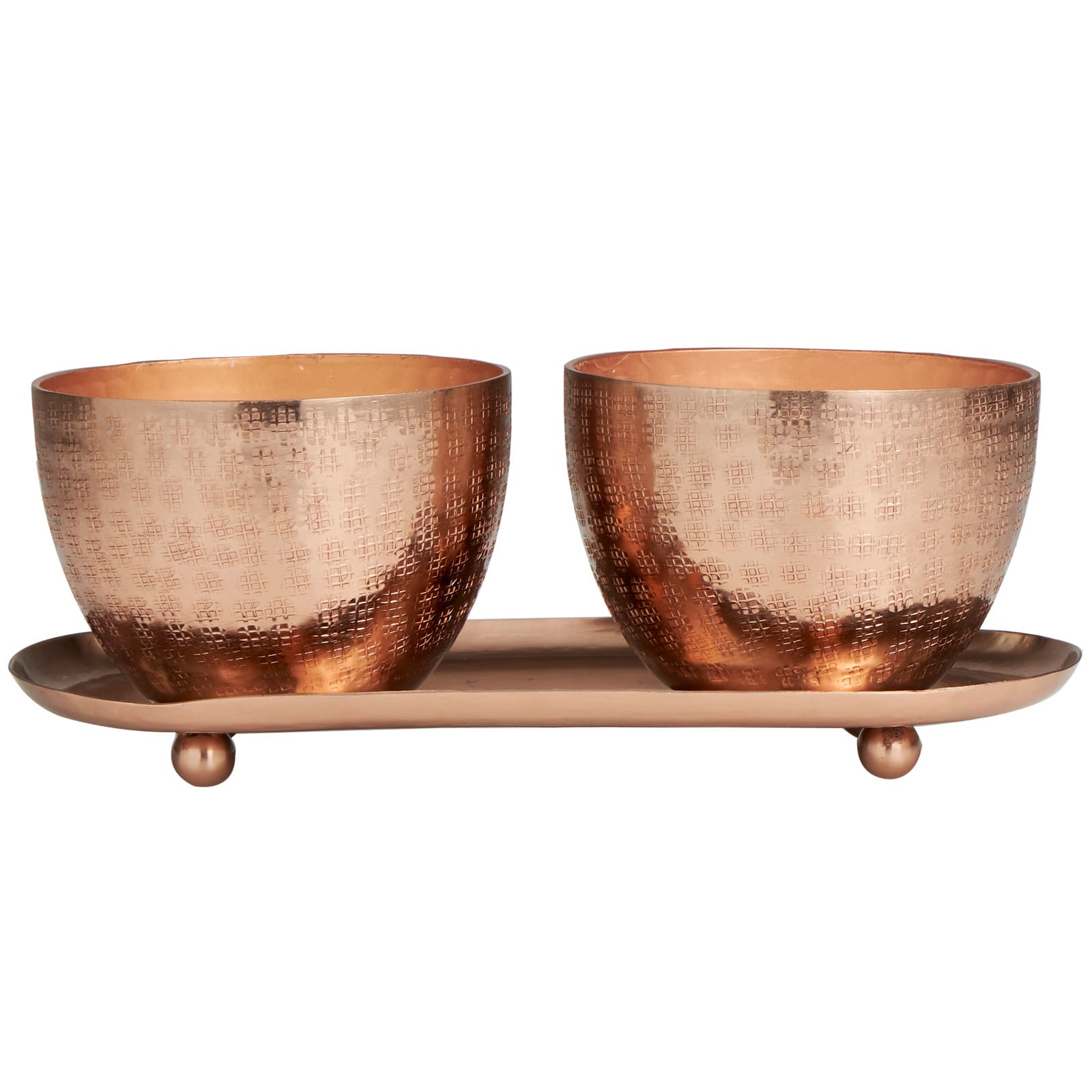 10oz. Sauvignon Blanc Scented Candles in Copper Bowls with Tray