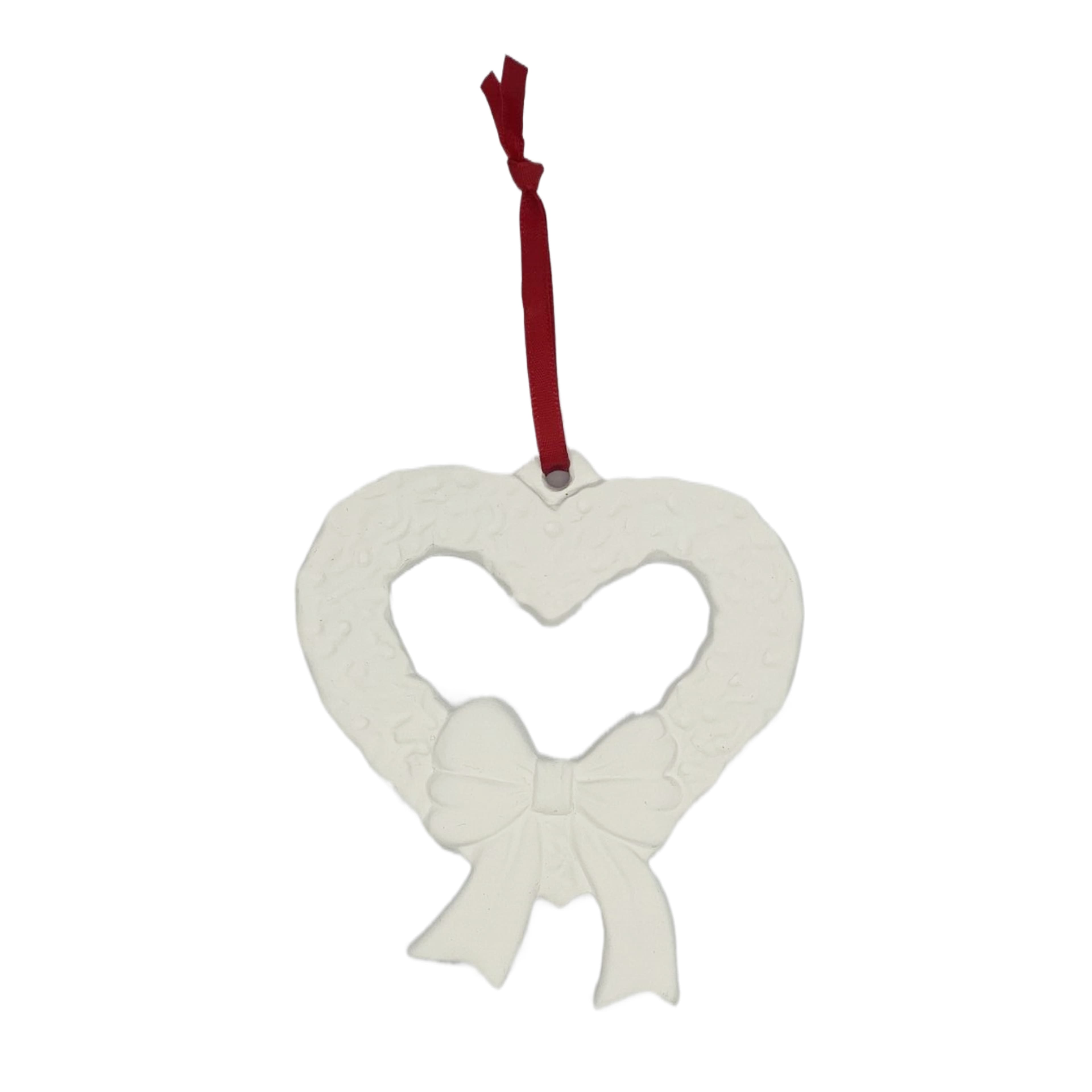 3.75&#x22; DIY Ceramic Heart Wreath Ornament by Make Market&#xAE;