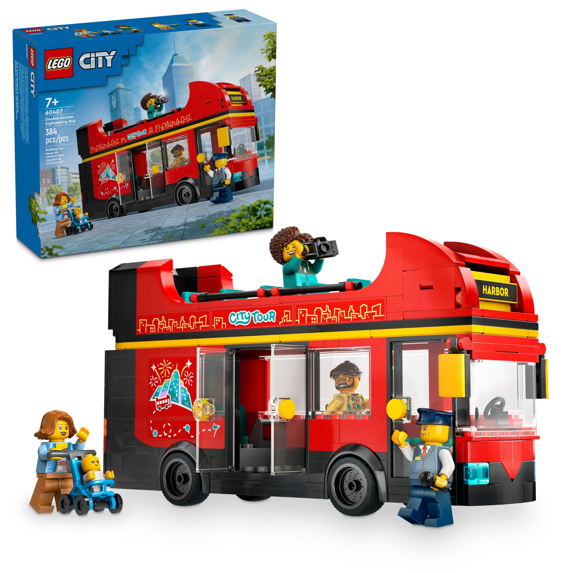 LEGO® City Red Double-Decker Sightseeing Bus Toy 60407