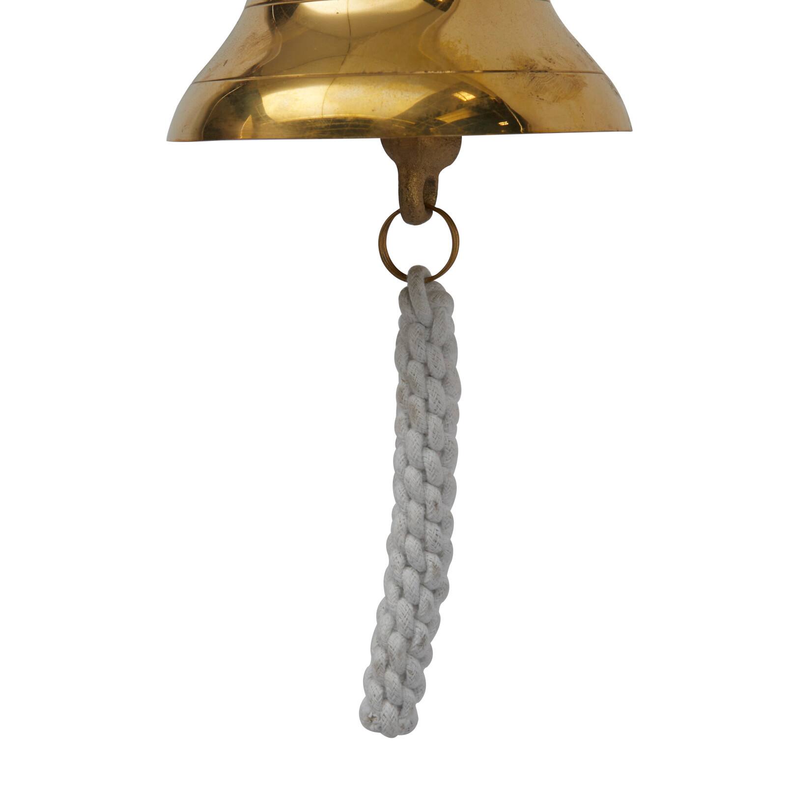 7.5" Gold Titanic Nautical Bell Wall Accent with Rope Pull