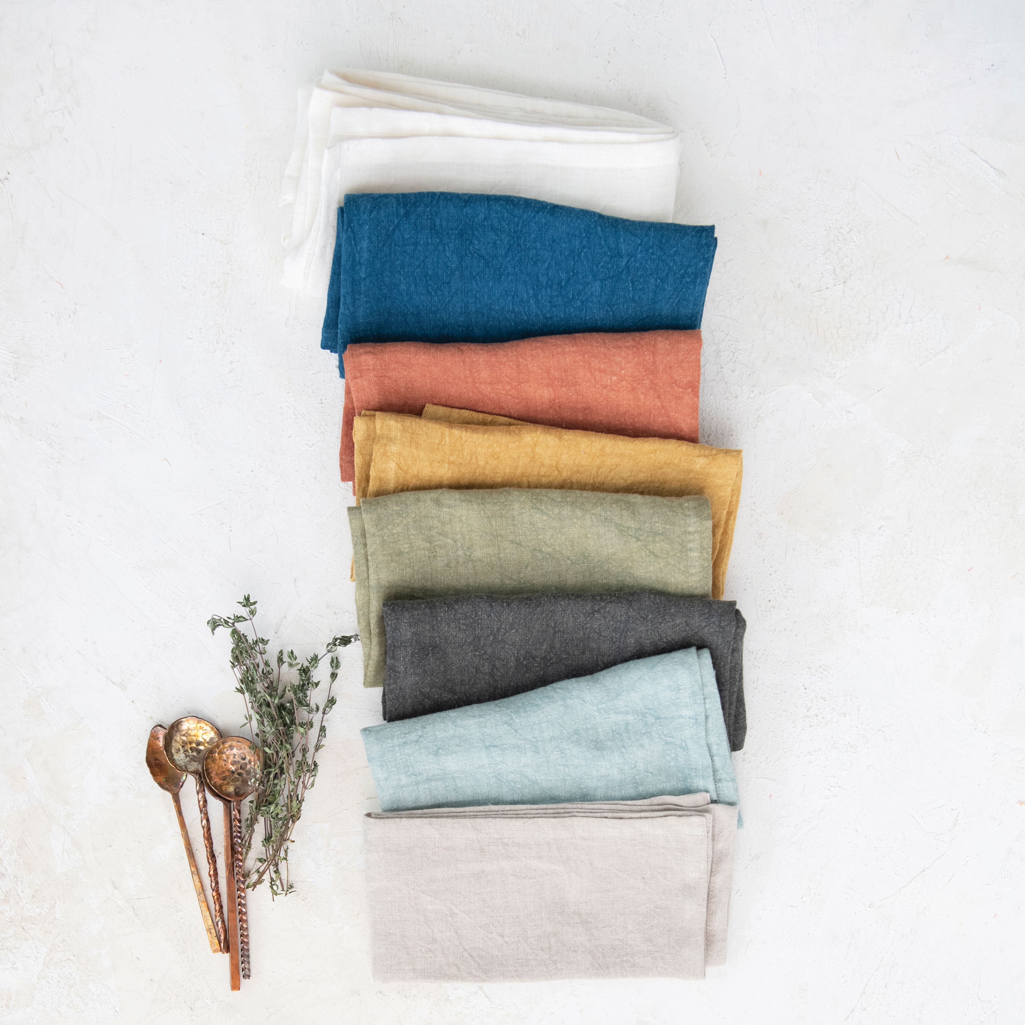 10&#x22; Square Stonewashed Linen Cocktail Napkins, 4ct.