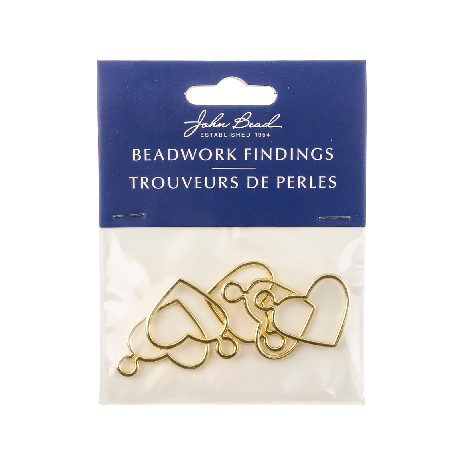 John Bead Beadwork Findings Gold Heart Side Link Pendant, 5ct.