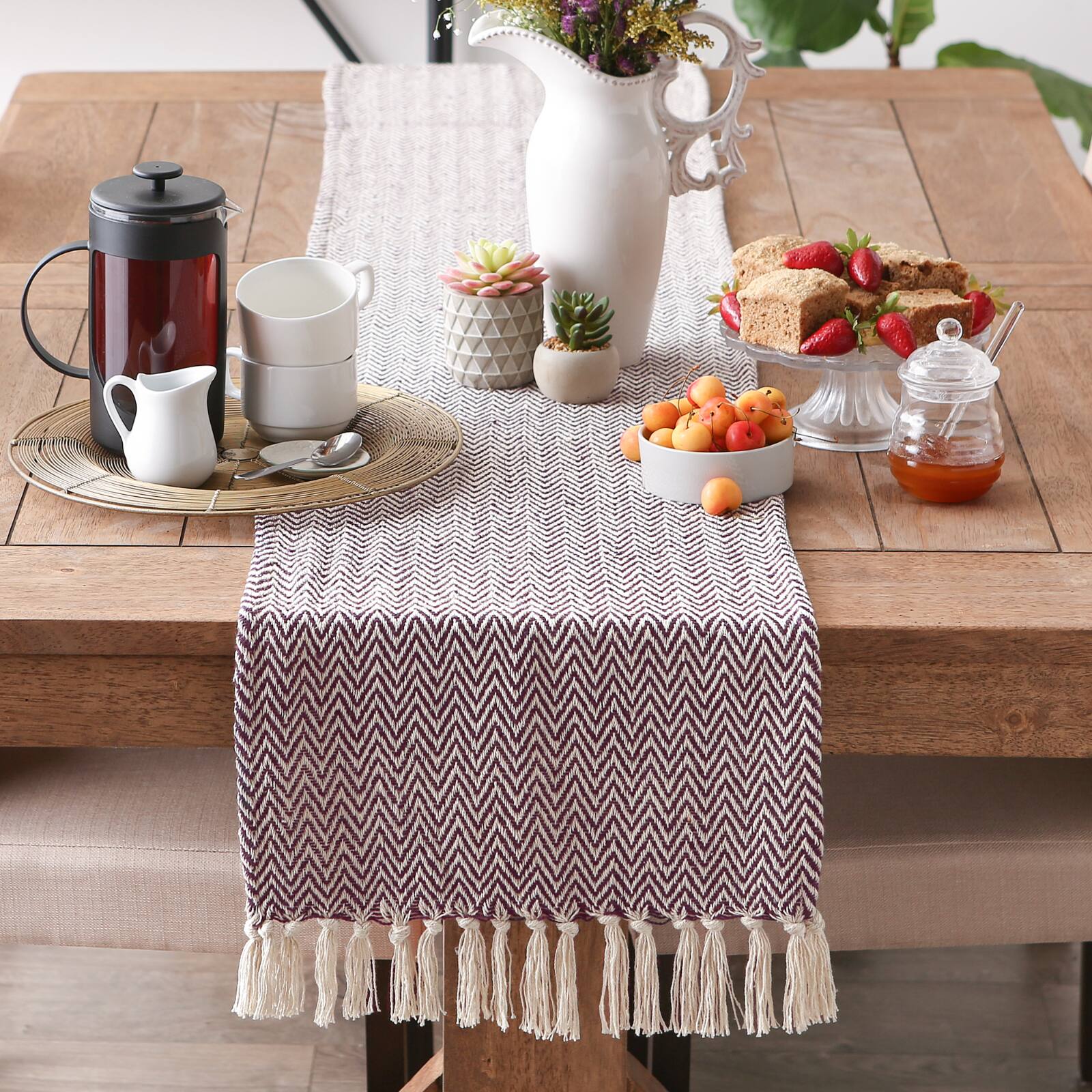 DII® 72" Chevron Handloom Table Runner Table Runners Michaels