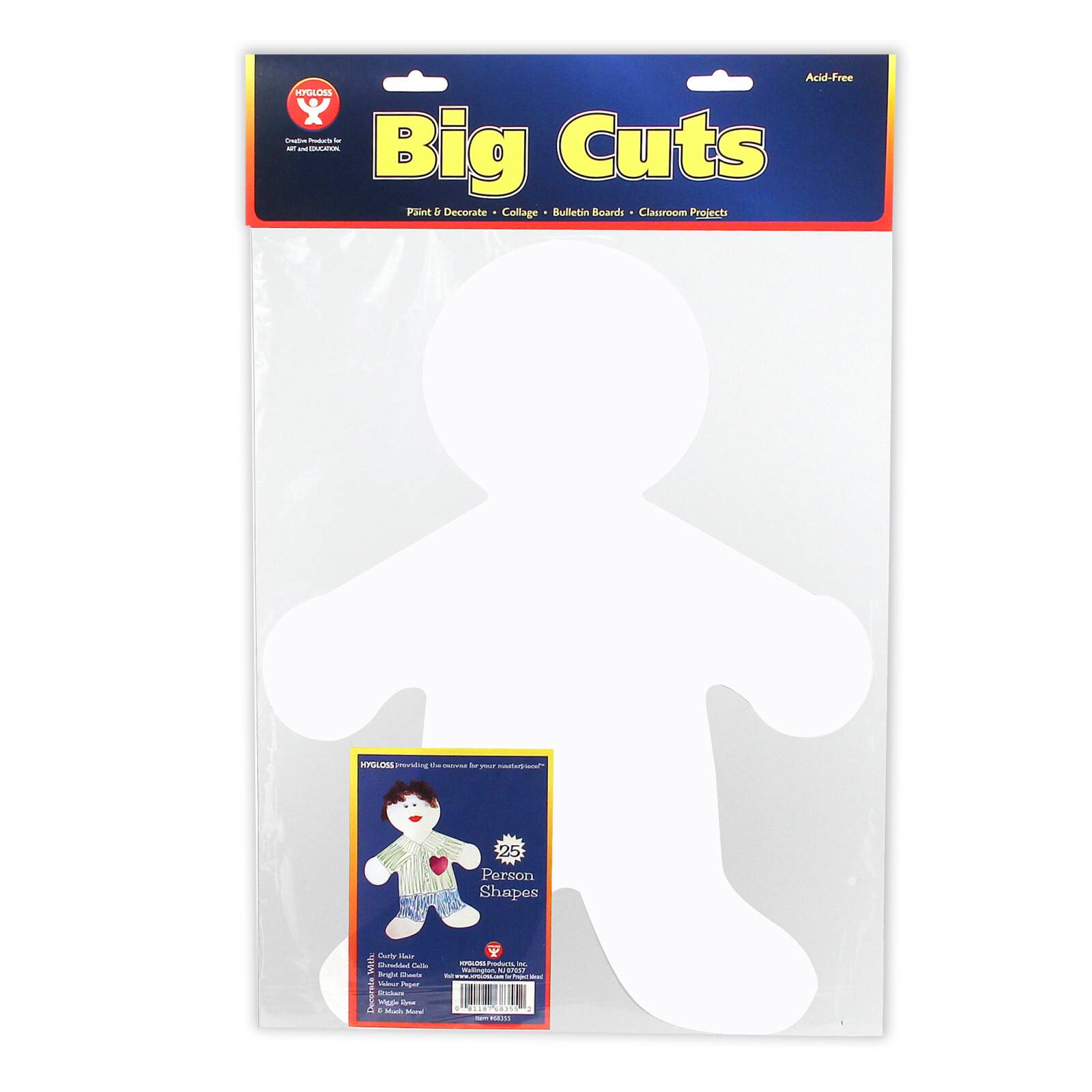 Hygloss&#xAE; Me Kid Big Cuts 16&#x22; Paper Shape Pack, 3ct.
